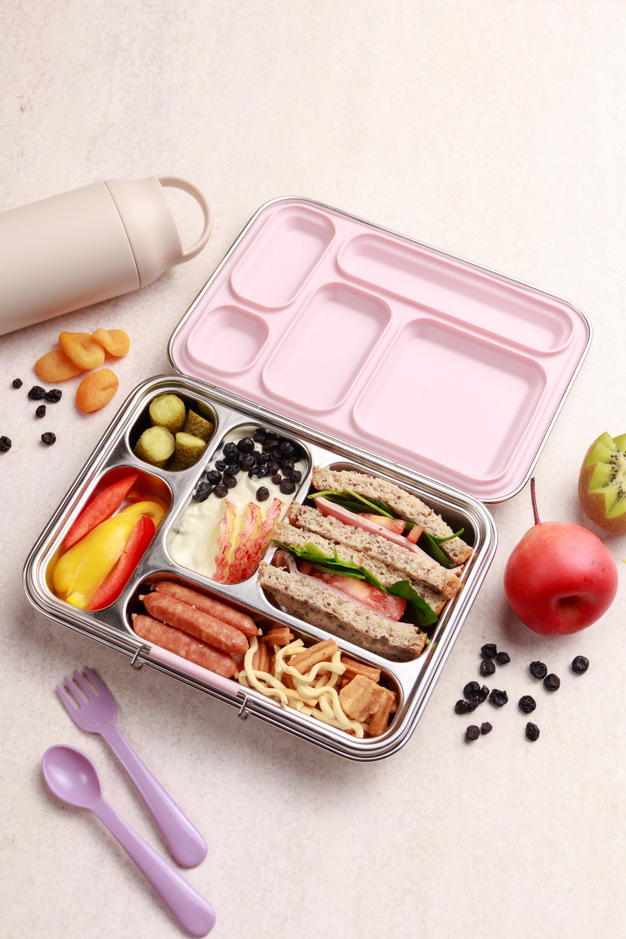 Nestling Stainless Steel Bento Box Dusty Pink