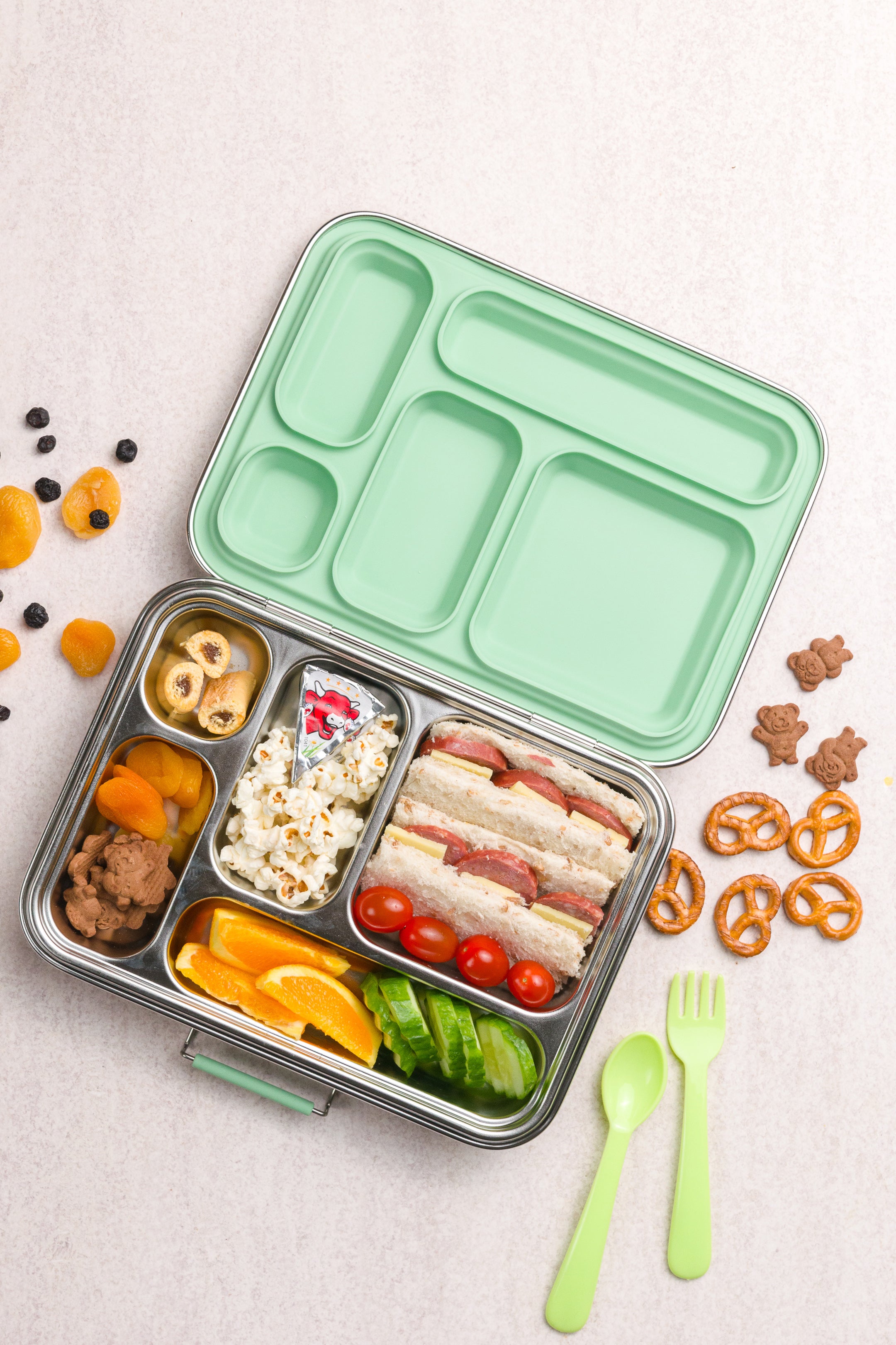 Nestling Stainless Steel Bento Box Sage