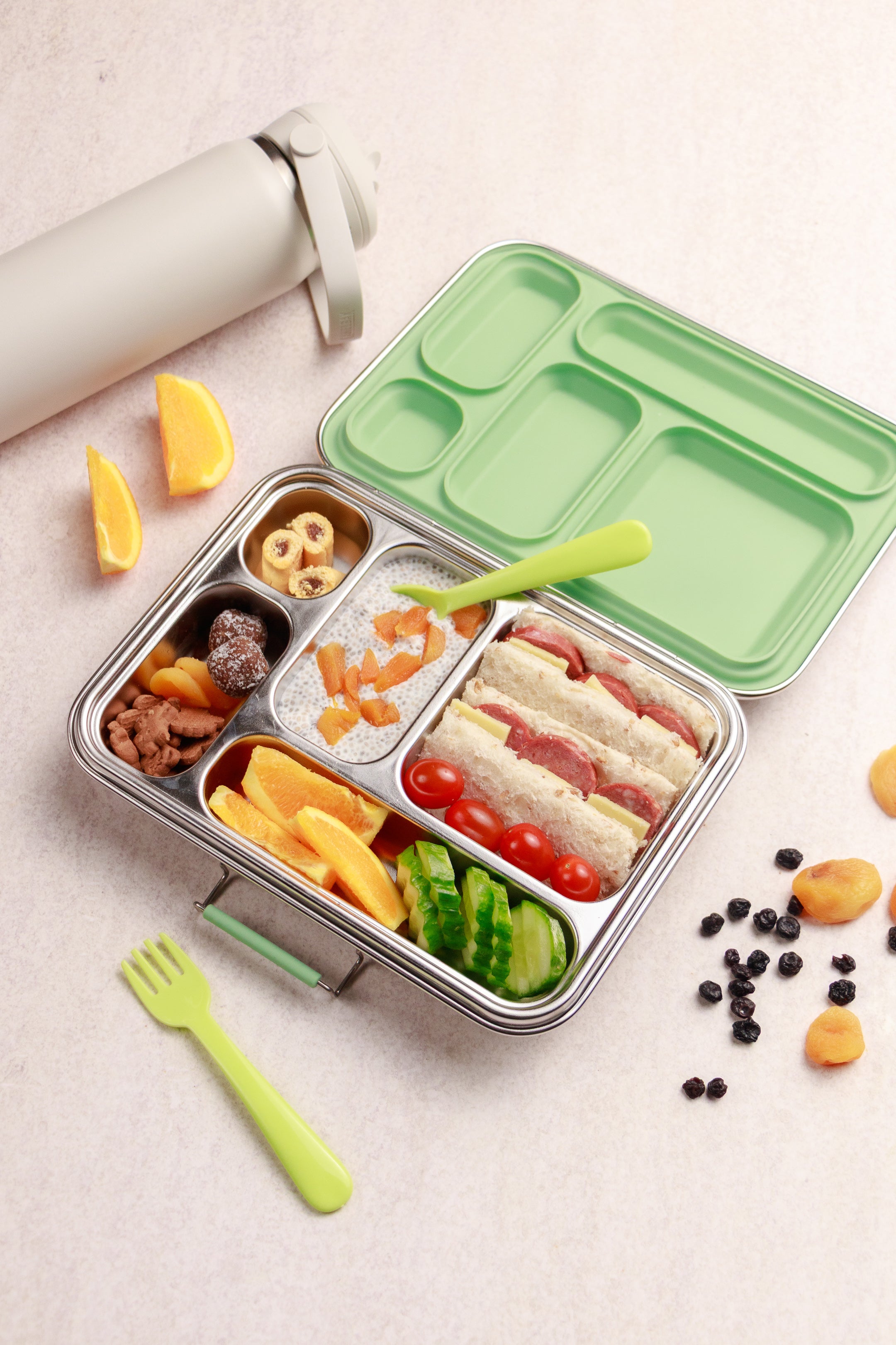 Nestling Stainless Steel Bento Box Sage