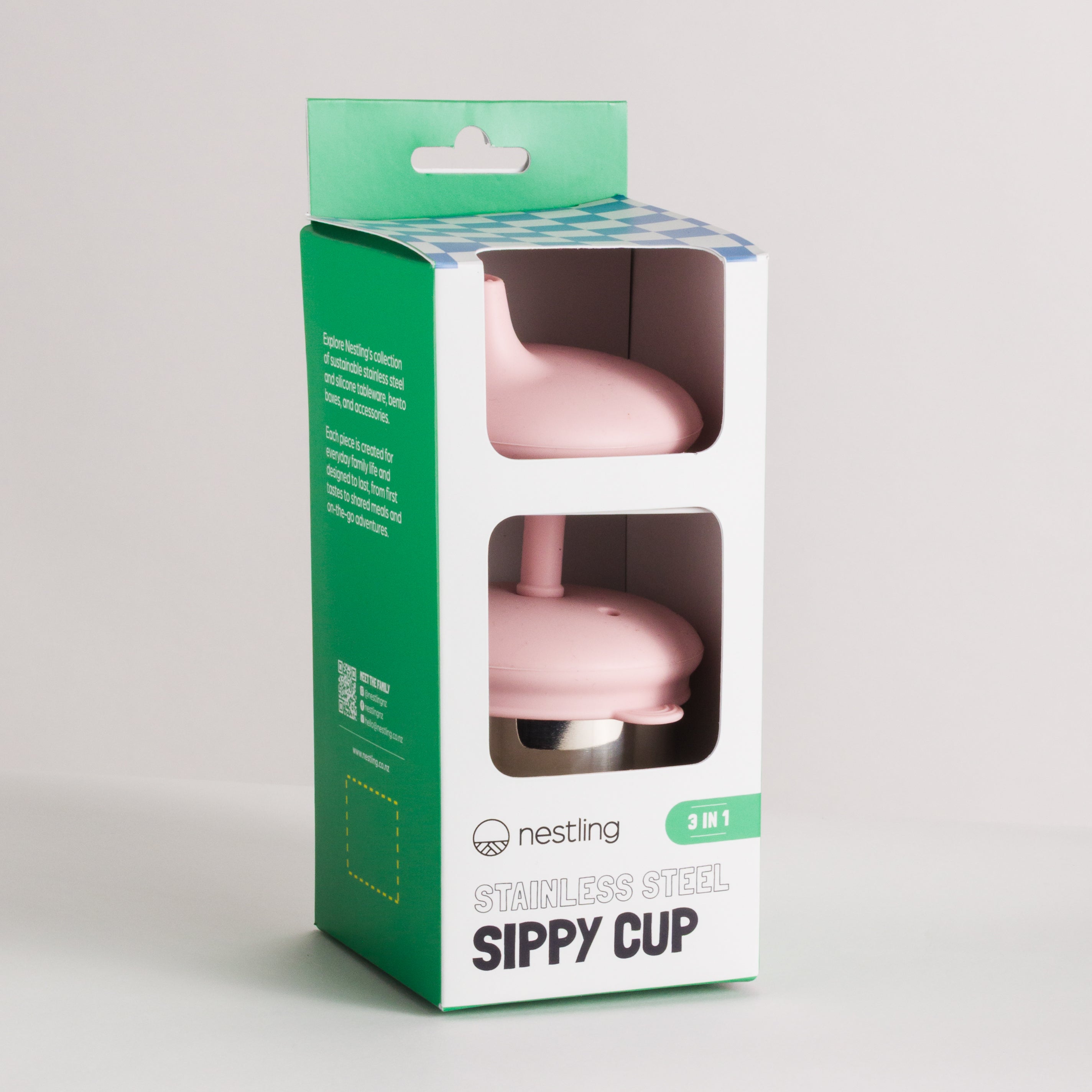 Nestling Stainless Insulated Sip and Straw Cup Dusty Pink