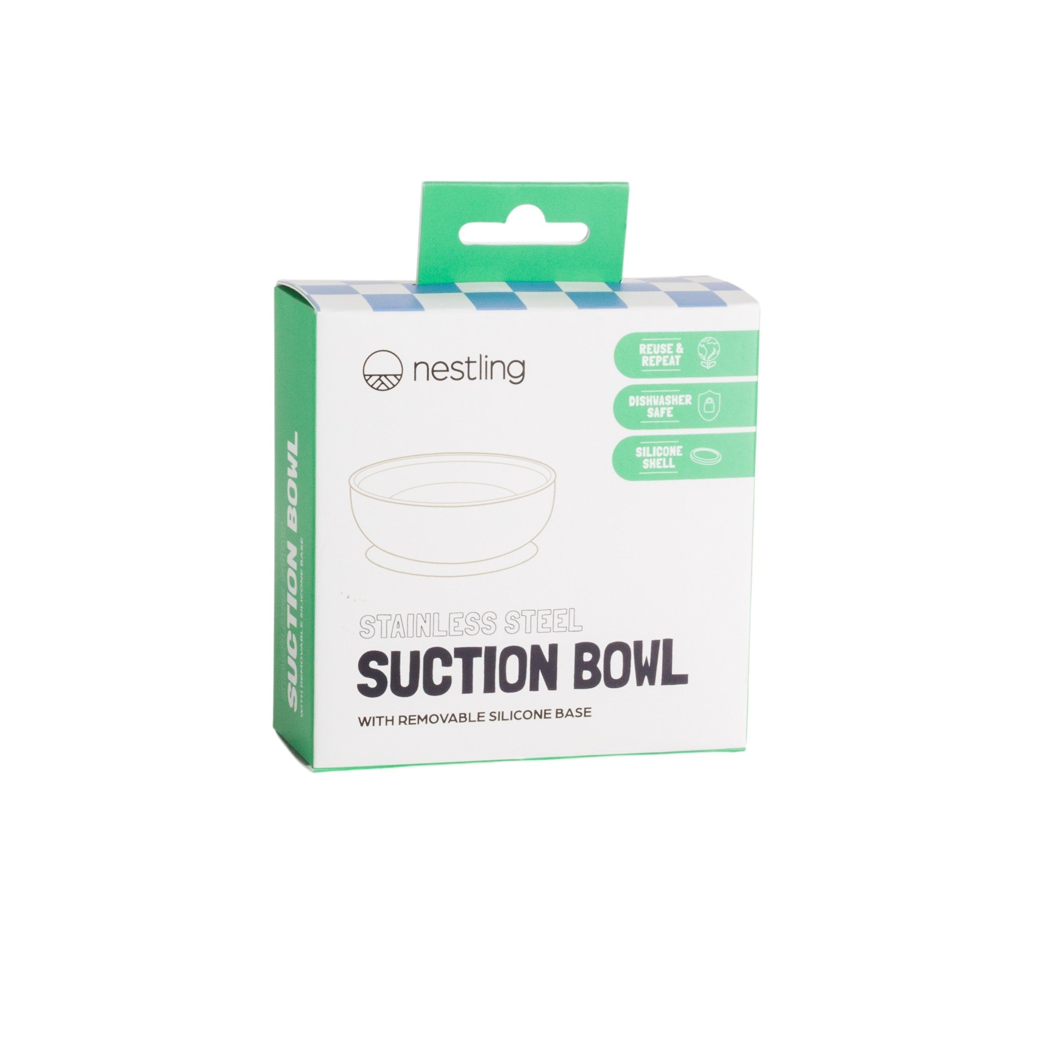 Nestling Stainless Steel Suction Bowl Dusty Blue