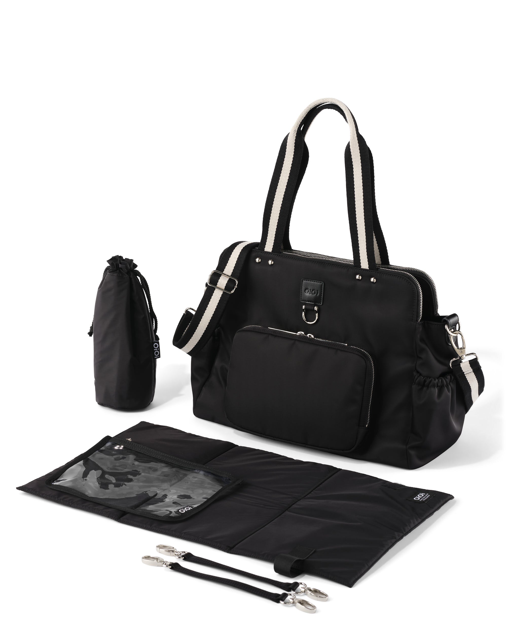 OiOi Nylon Triple Tote Black