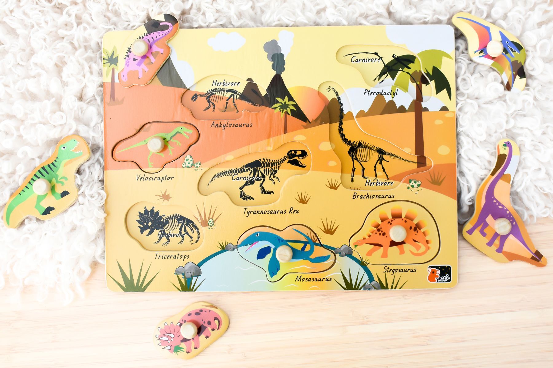 2 in 1 Dinosaur Peg Puzzle