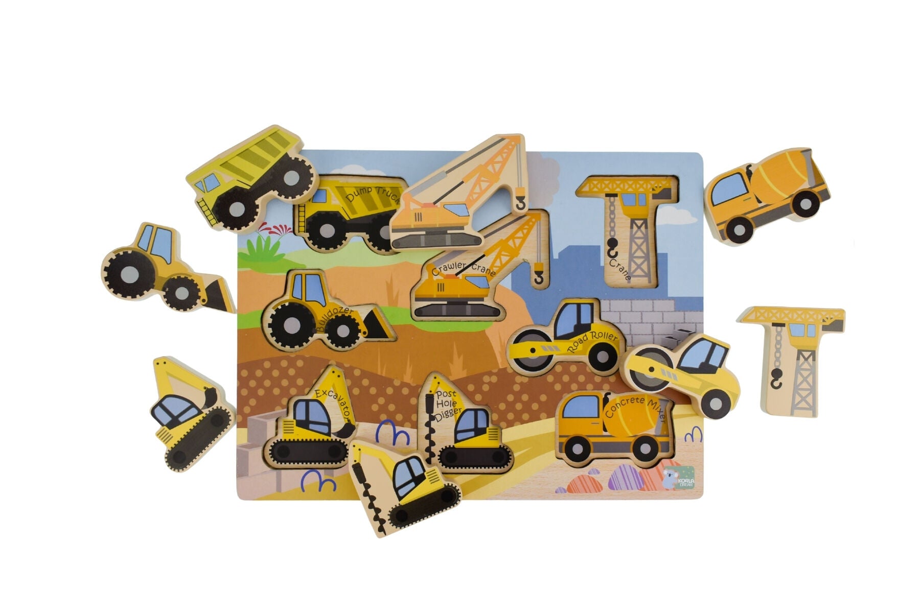 Wooden Chunky Puzzle Construction Vehicle Puzzle