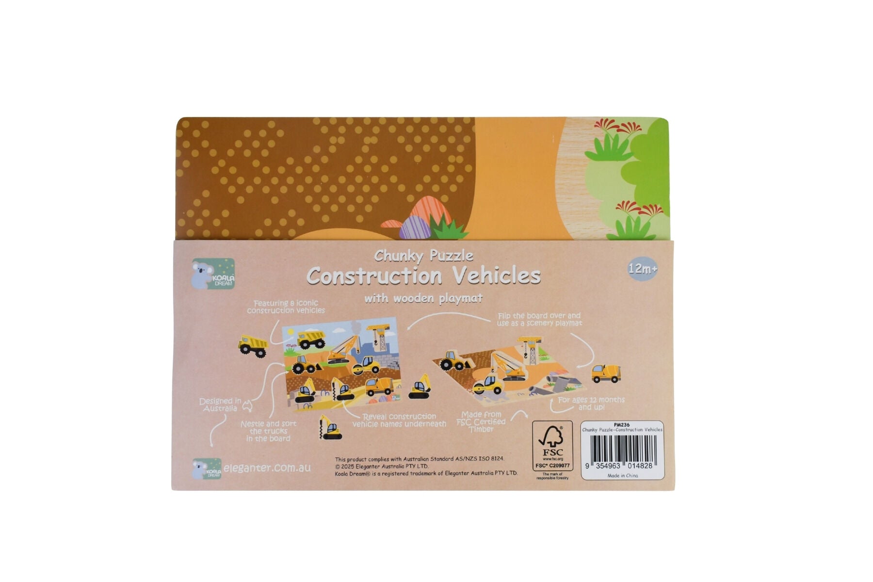 Wooden Chunky Puzzle Construction Vehicle Puzzle