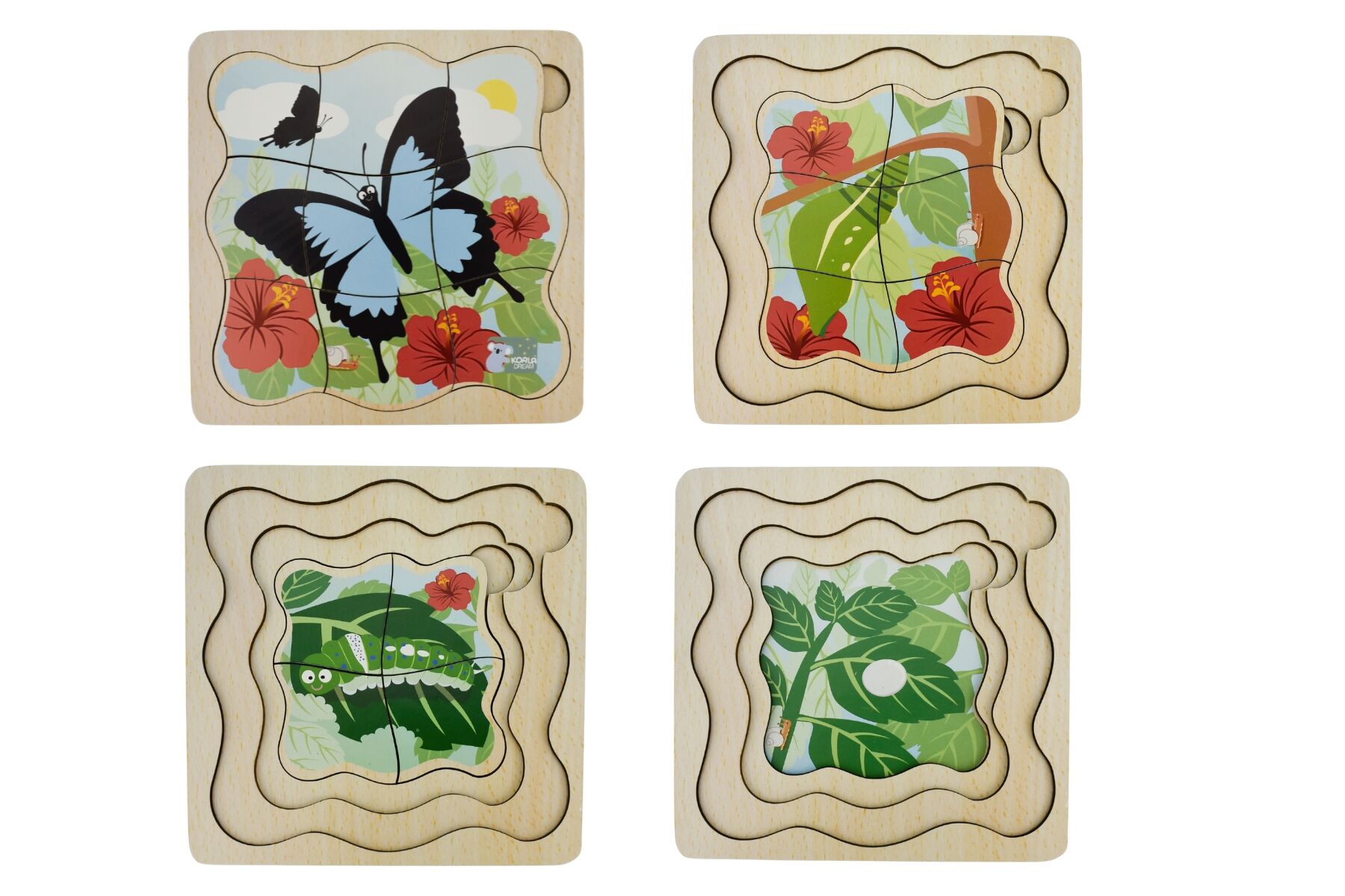 Wooden Bush Buddies Life Cycle Layer Puzzle Ulysses Butterfly