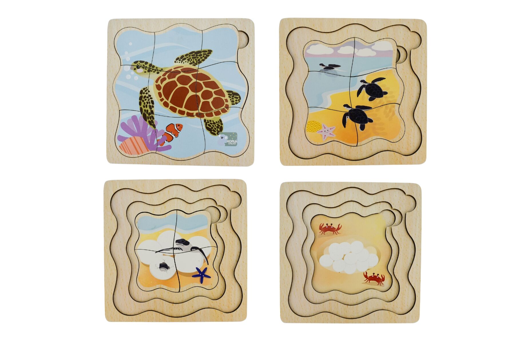 Wooden Bush Buddies Life Cycle Layer Puzzle Green Sea Turtle