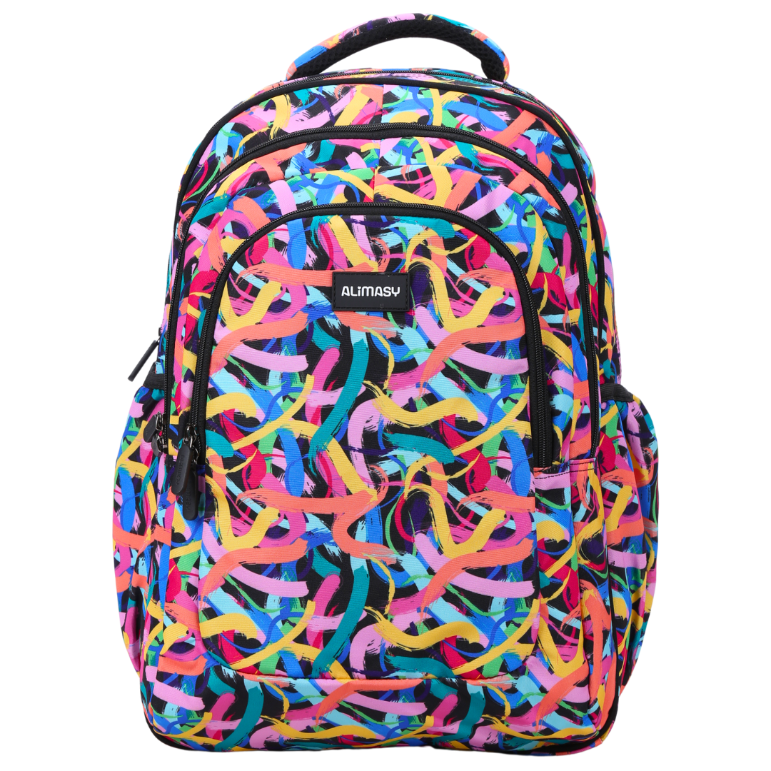 Alimasy Large School Backpack - Paints & Swirls