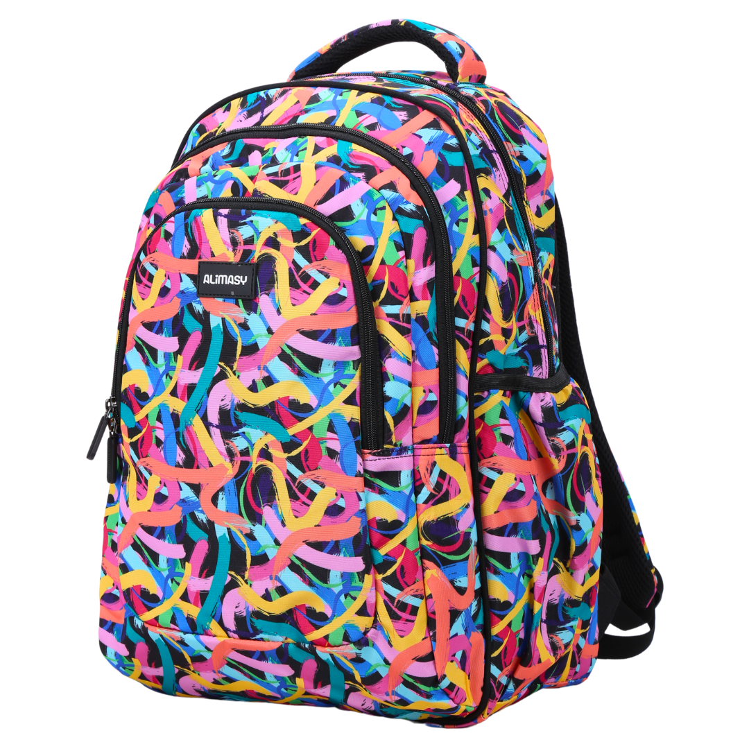 Alimasy Large School Backpack - Paints & Swirls