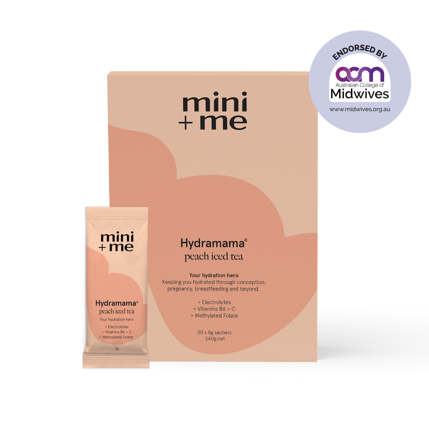 Hydramama Mini and Me Hydration Powder Peach Iced Tea
