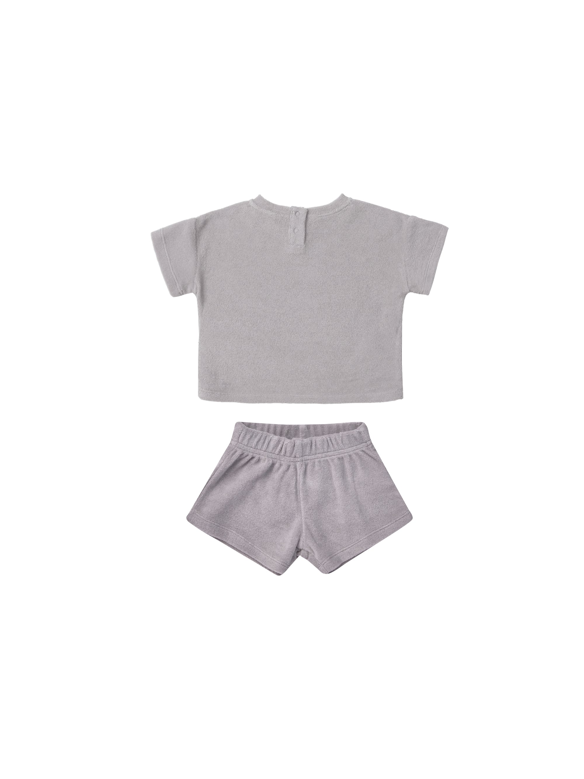 Quincy Mae Terry Tee + Shorts Set - Periwinkle
