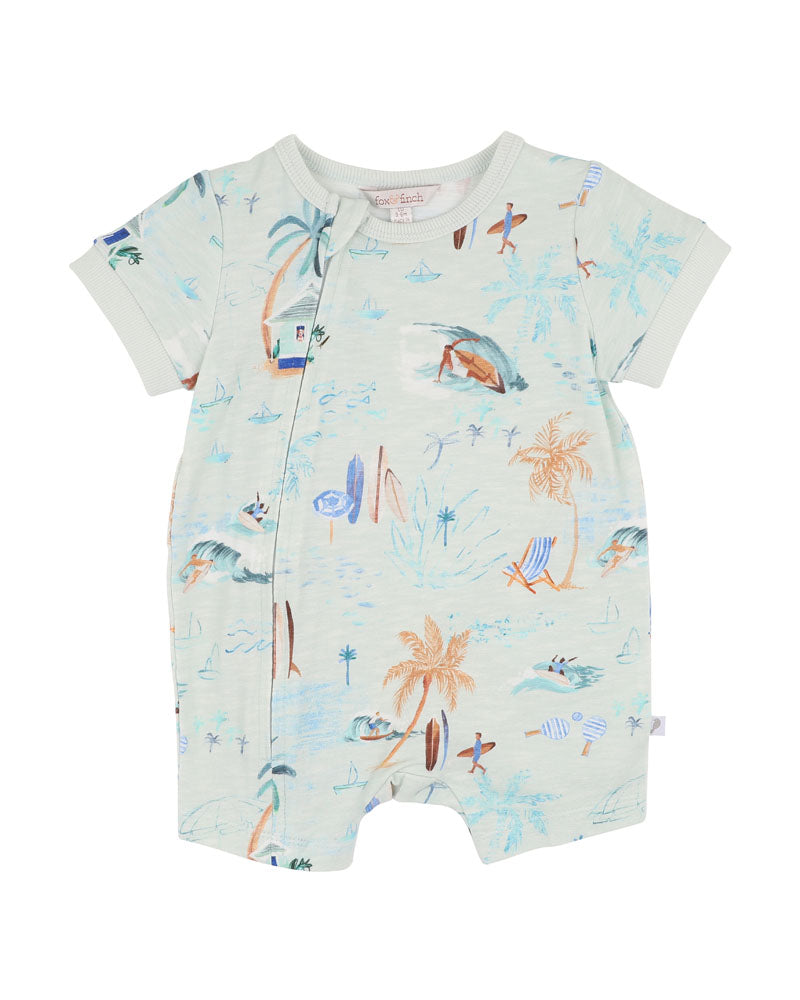 Fox and Finch Surfs Up Short Sleeve Zipsuit