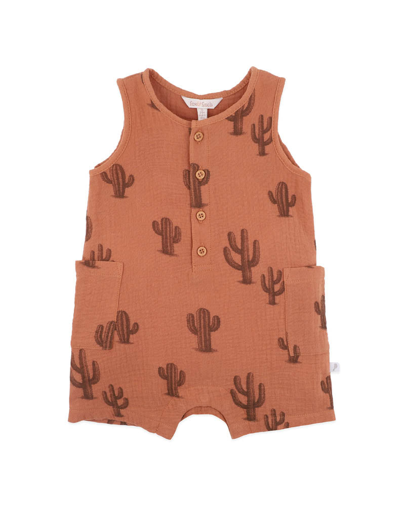 Phoenix Organic Cactus Button Up Romper