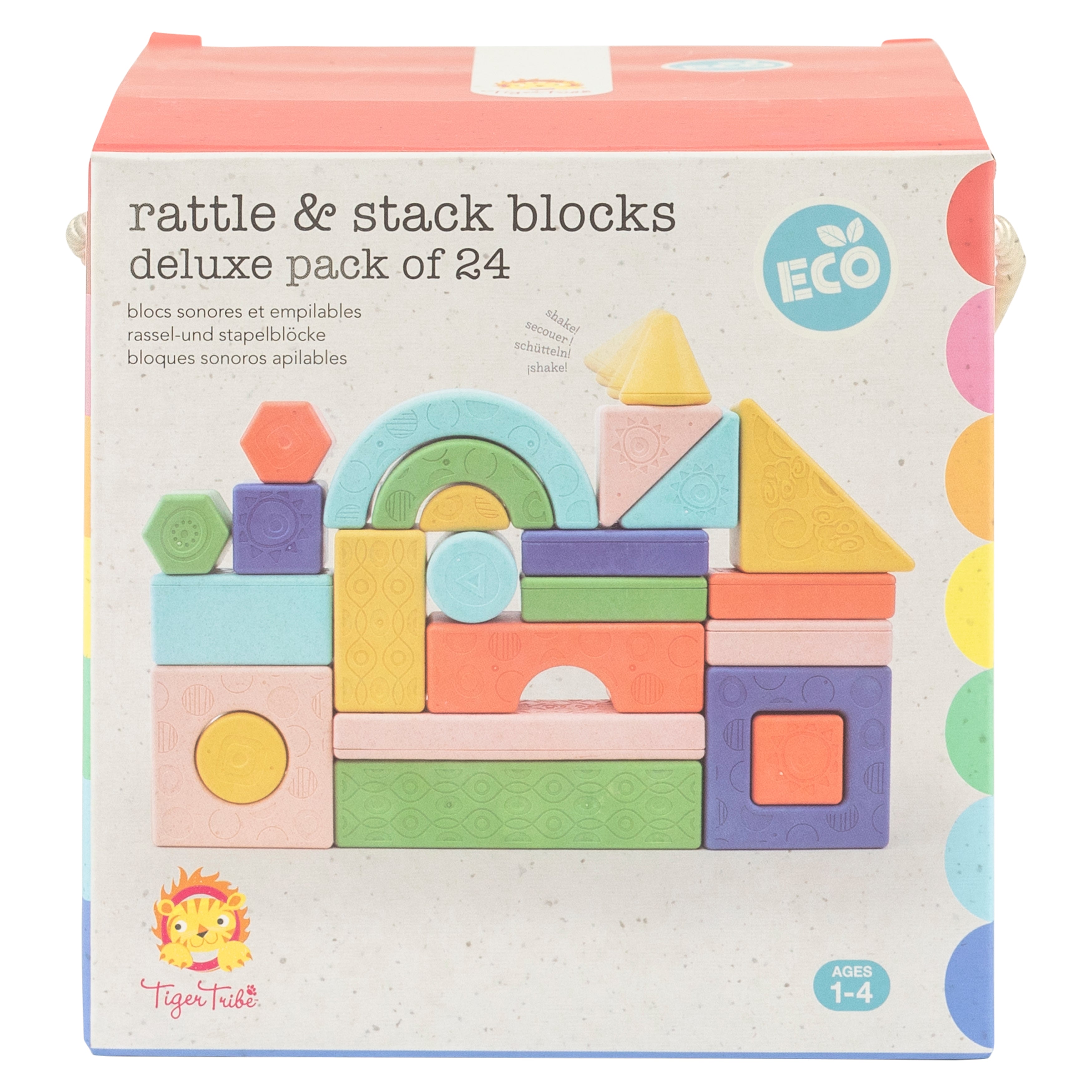 Tiger Tribe Rattle & Stack Blocks - Deluxe Pack Of 24