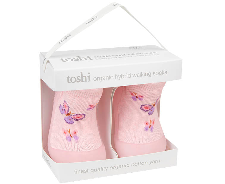 Toshi Organic Hybrid Walking Socks Jacquard - Butterfly Bliss