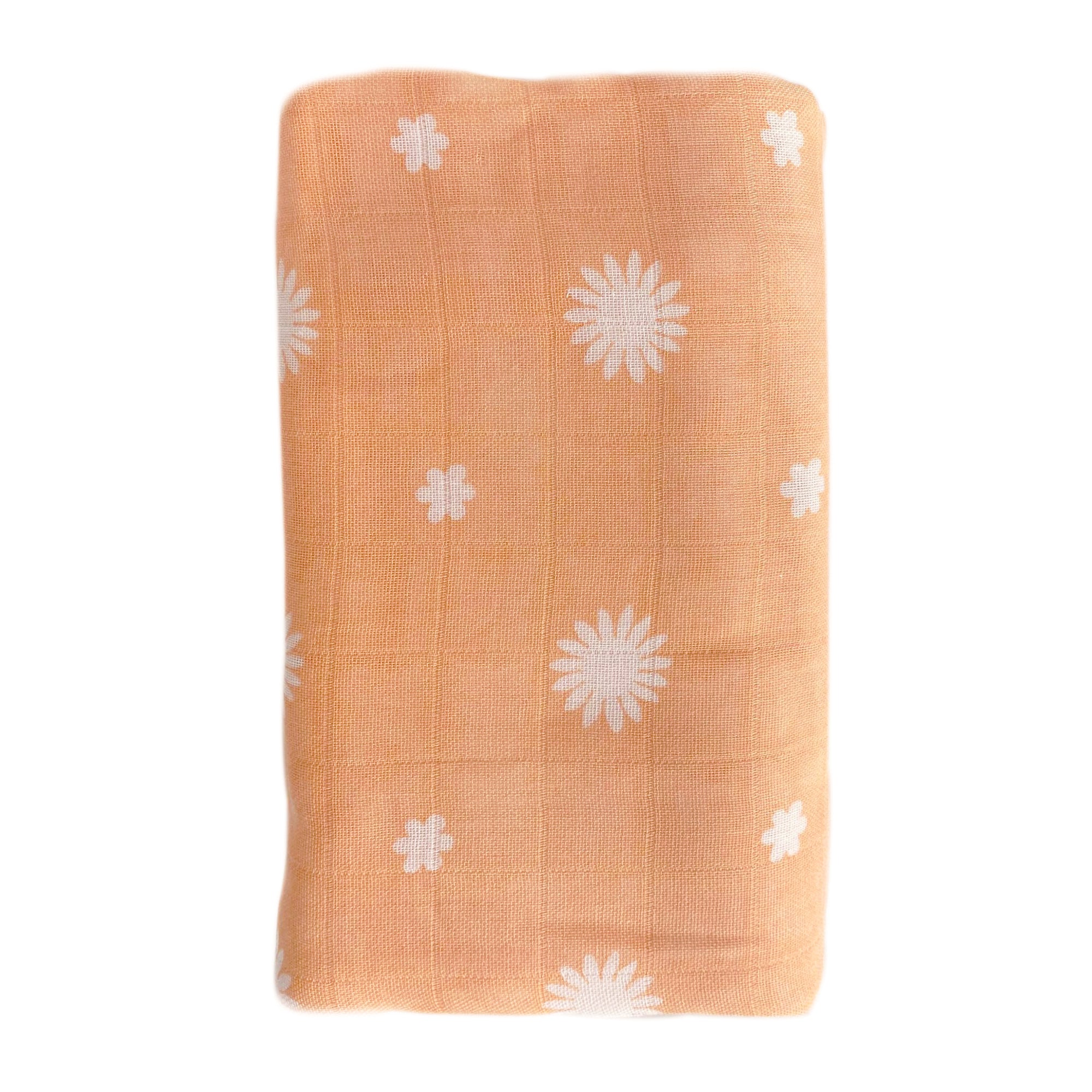 OB Designs Peach Muslin Security Blanket - Daisy Print