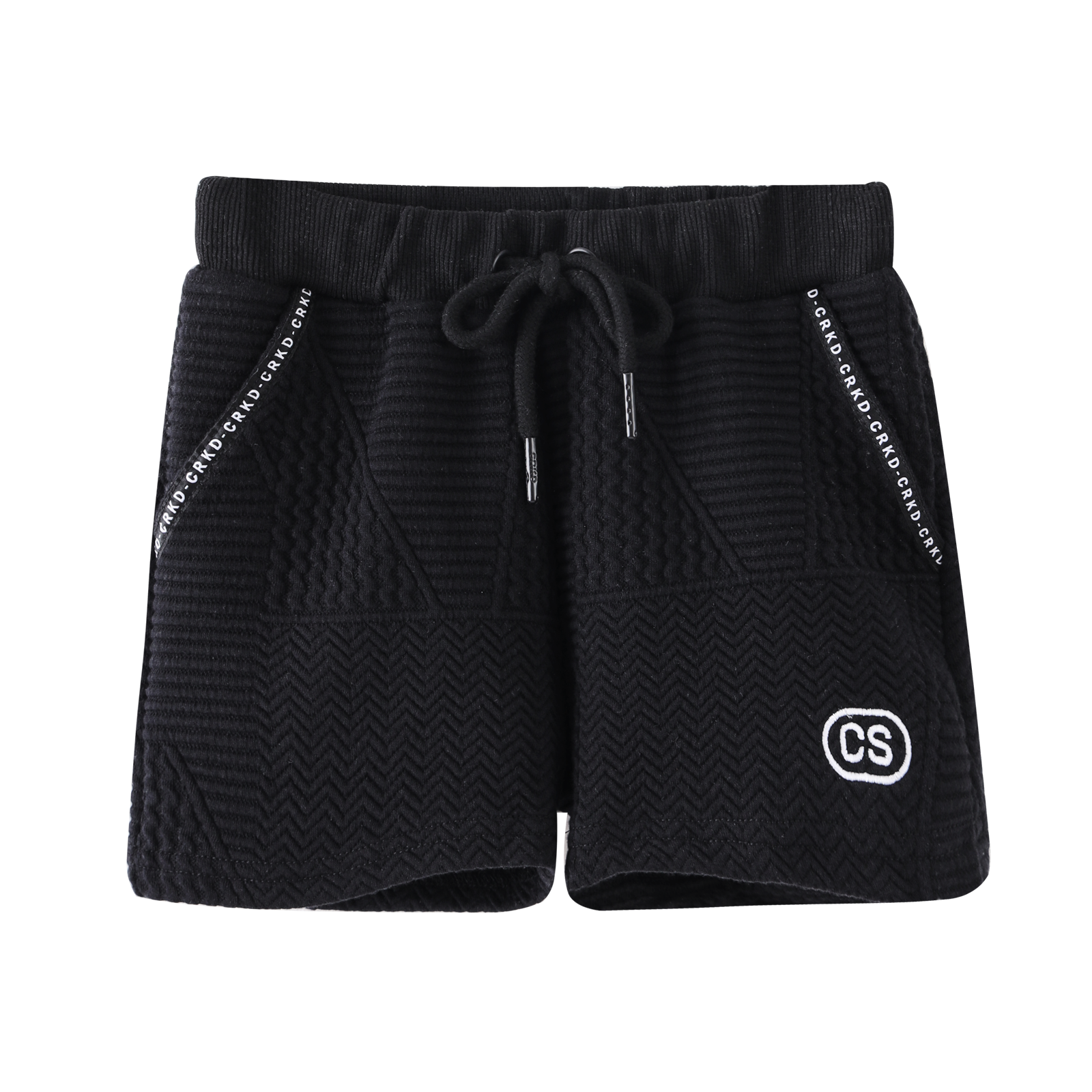 Cracked Soda Asher Textured Shorts - Black