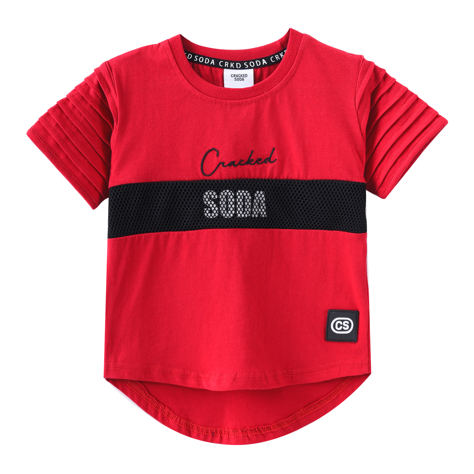 Cracked Soda Maxwell Mesh Detail Tee - Red