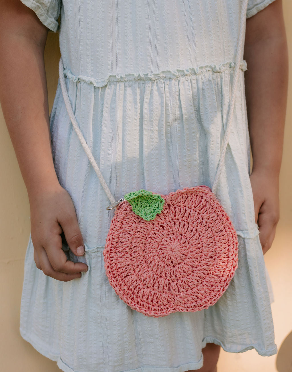 Acorn Kids Peach Straw Bag