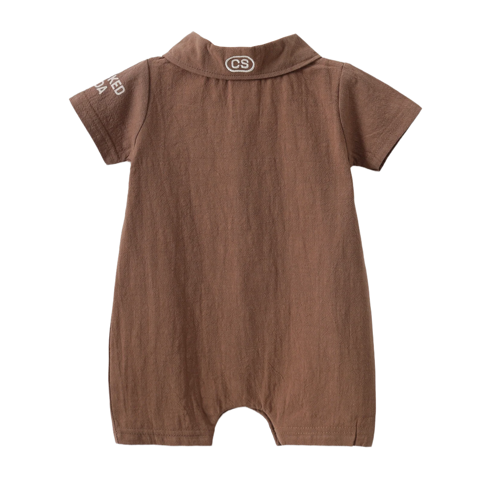 Cracked Soda Dash Linen Romper Mocka
