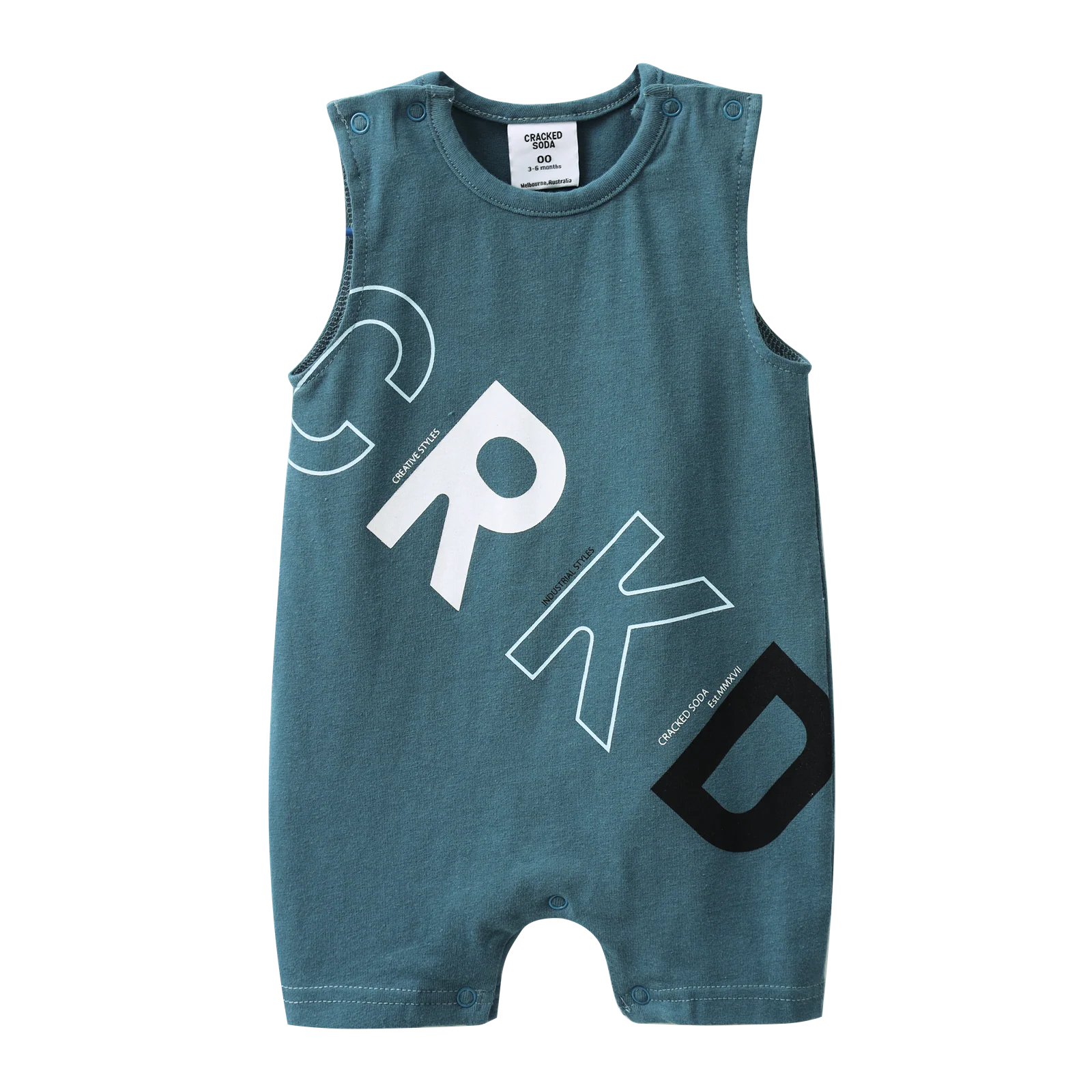 Cracked Soda Jet Romper Teal
