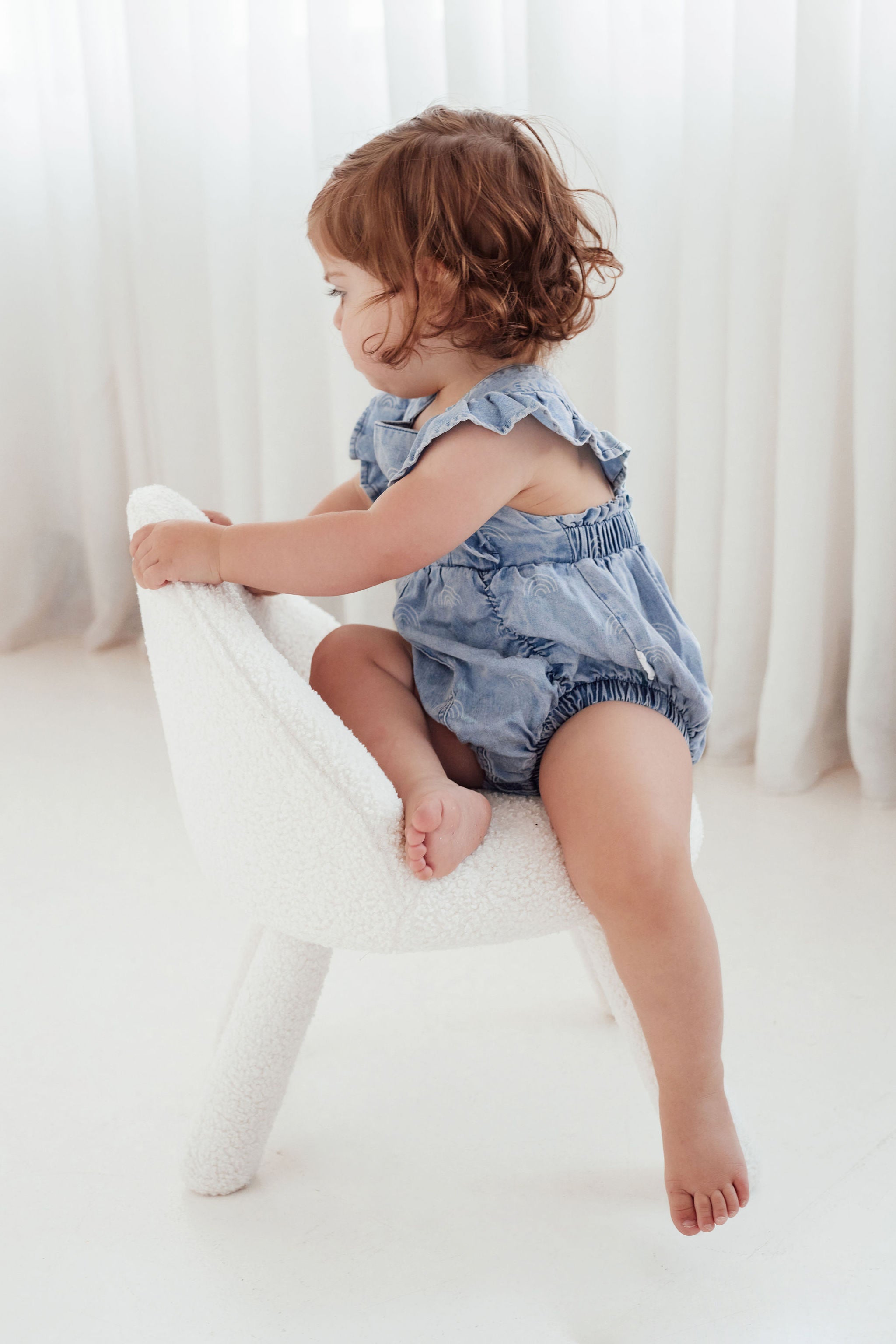 Aster & Oak Light Denim Rainbow Playsuit