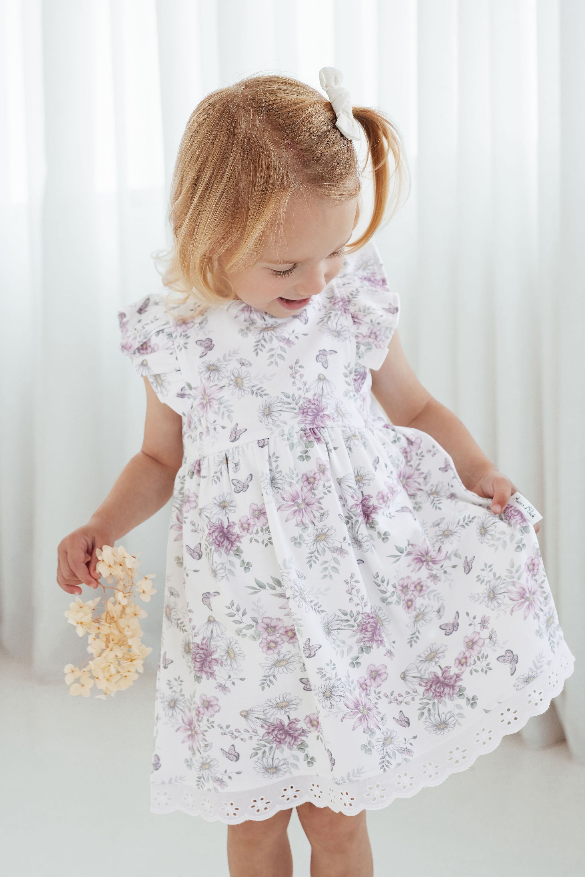 Aster & Oak Daisy Floral Ruffle Dress
