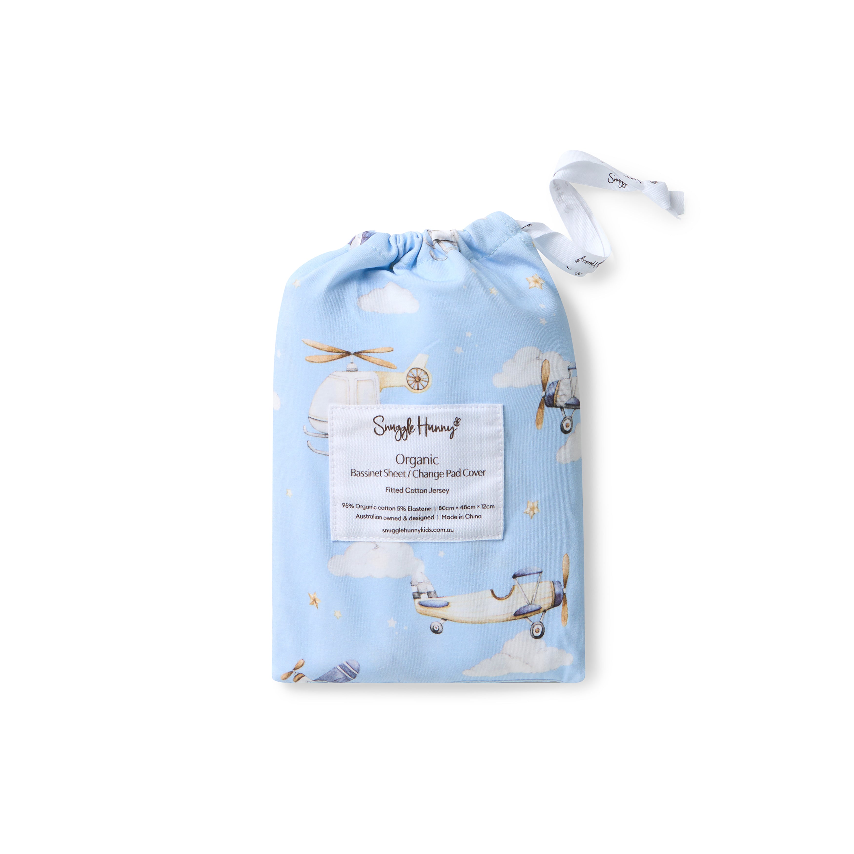 Snuggle Hunny Taking Flight Organic Bassinet Sheet Change Pad Cover