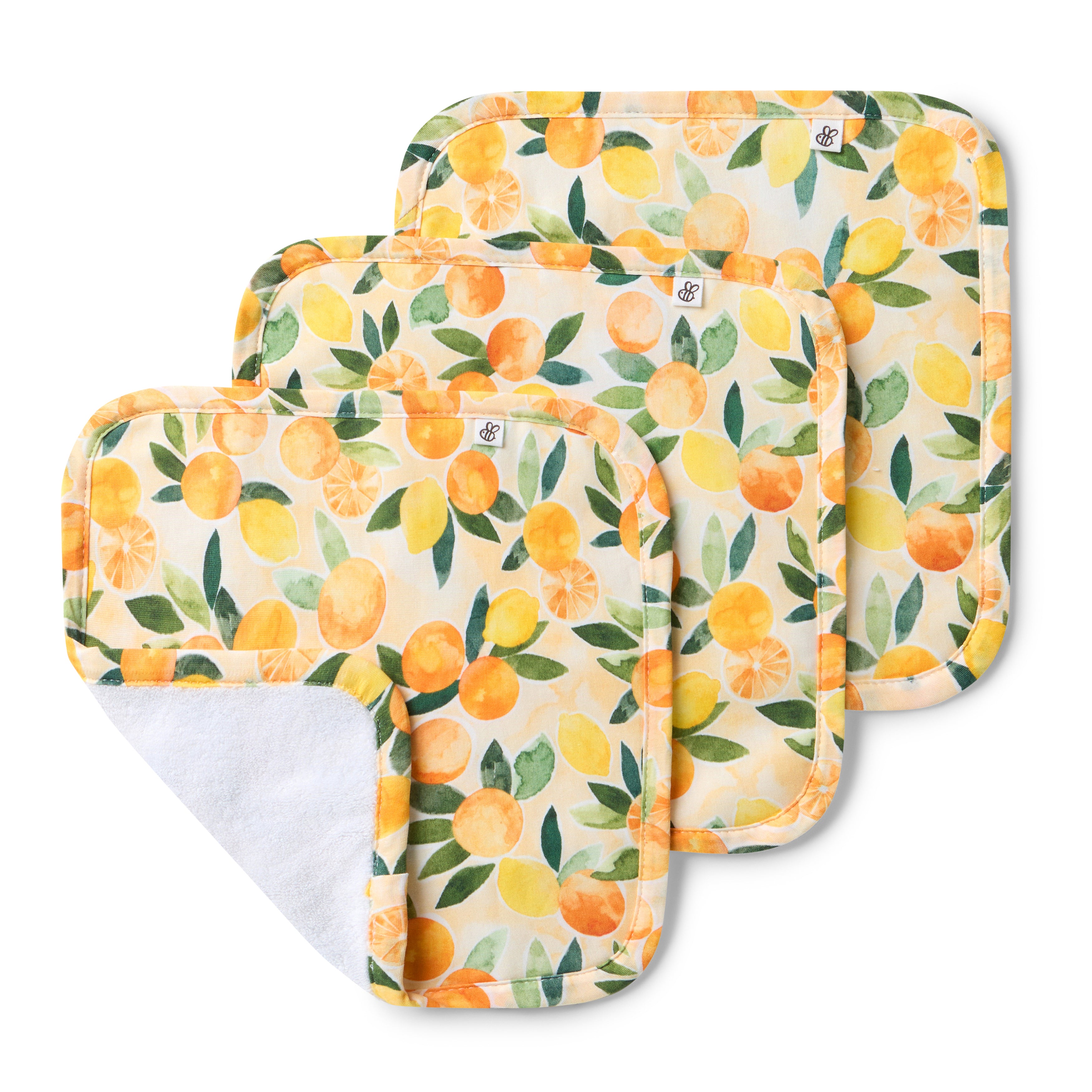 Snuggle Hunny Organic Wash Cloths Sunny Citrus