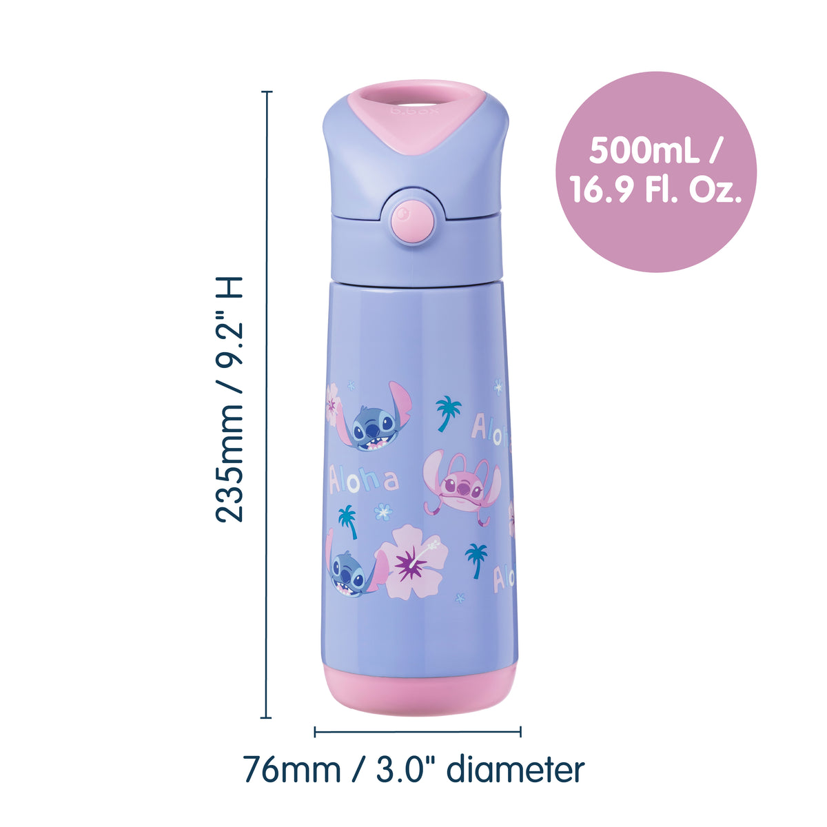 b.box Insulated 500ml Drink Bottle Stitch