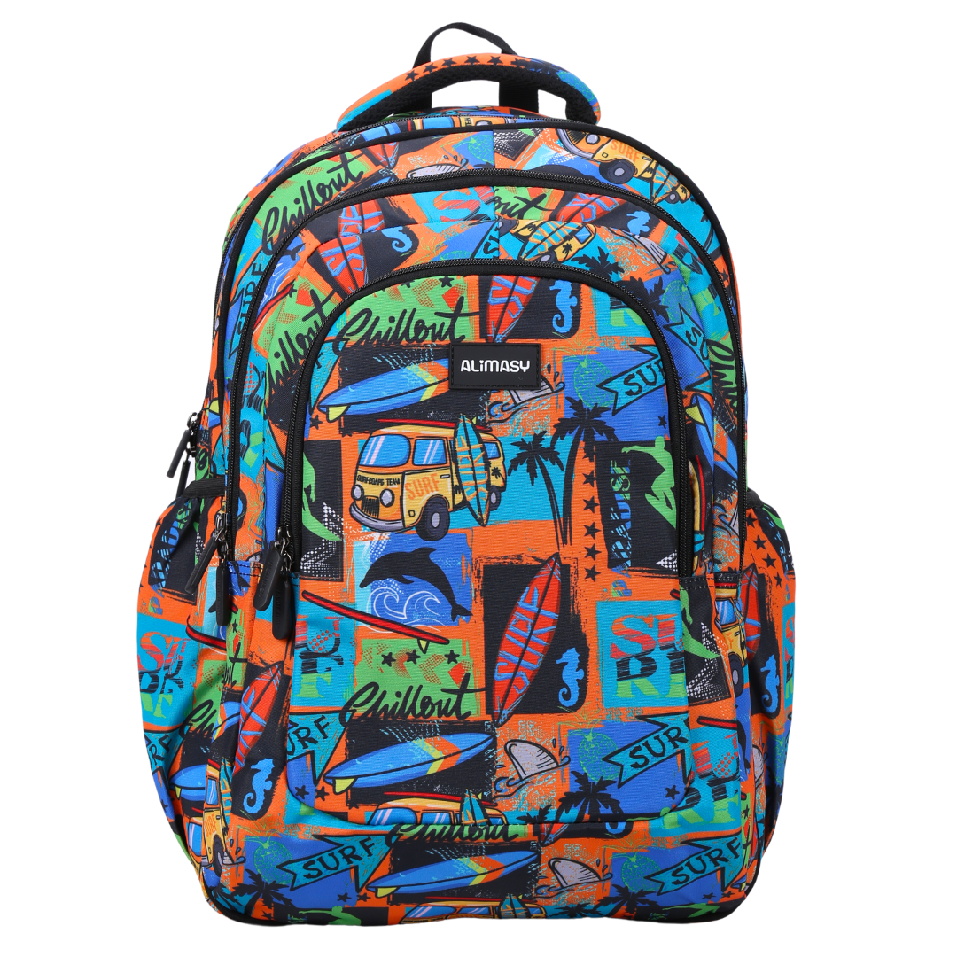 Alimasy Large School Backpack - Surf Combi