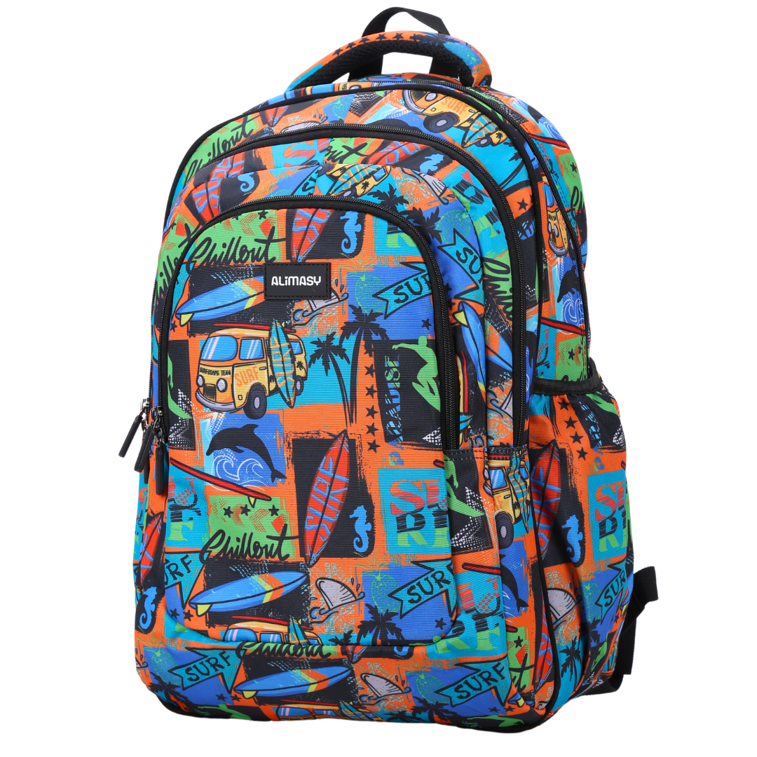 Alimasy Large School Backpack - Surf Combi