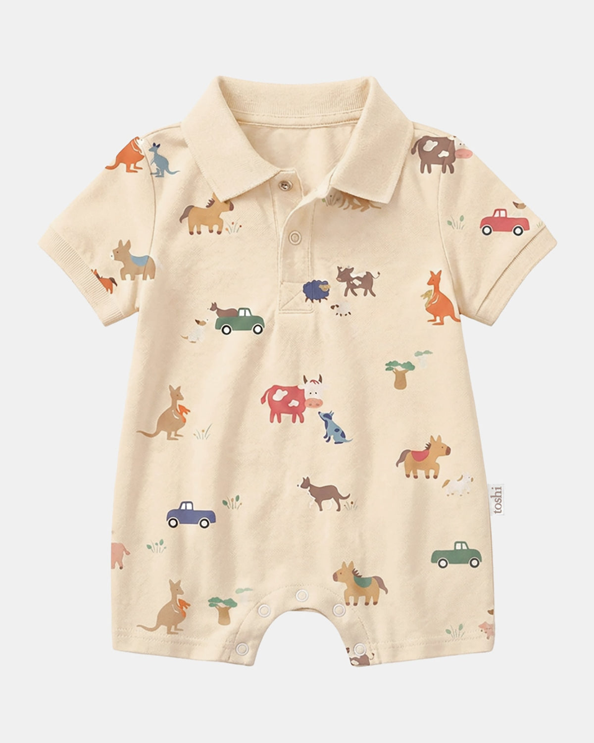 Toshi Polo Romper Arcadia Station Hands