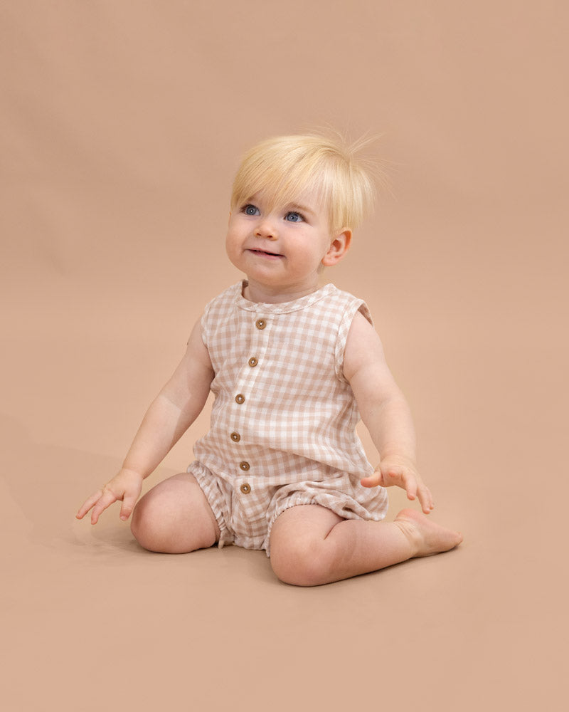 Bebe Morgan Gingham Romper