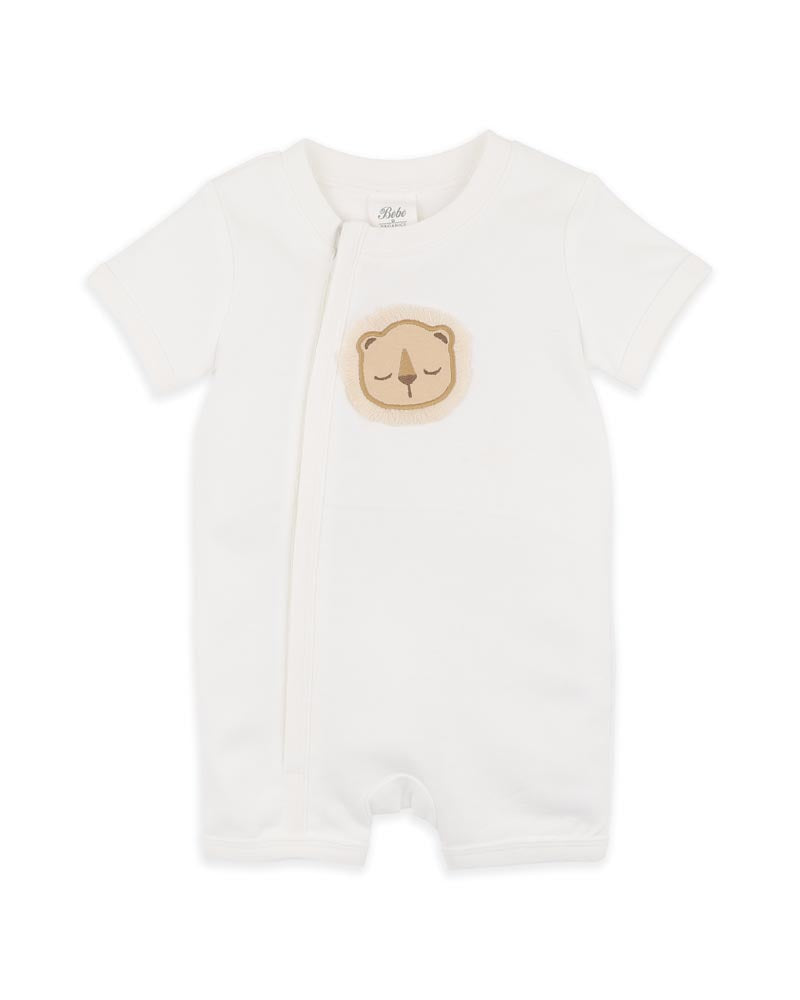 Bebe Billie Lion Organic Short Sleeve Zipsuit