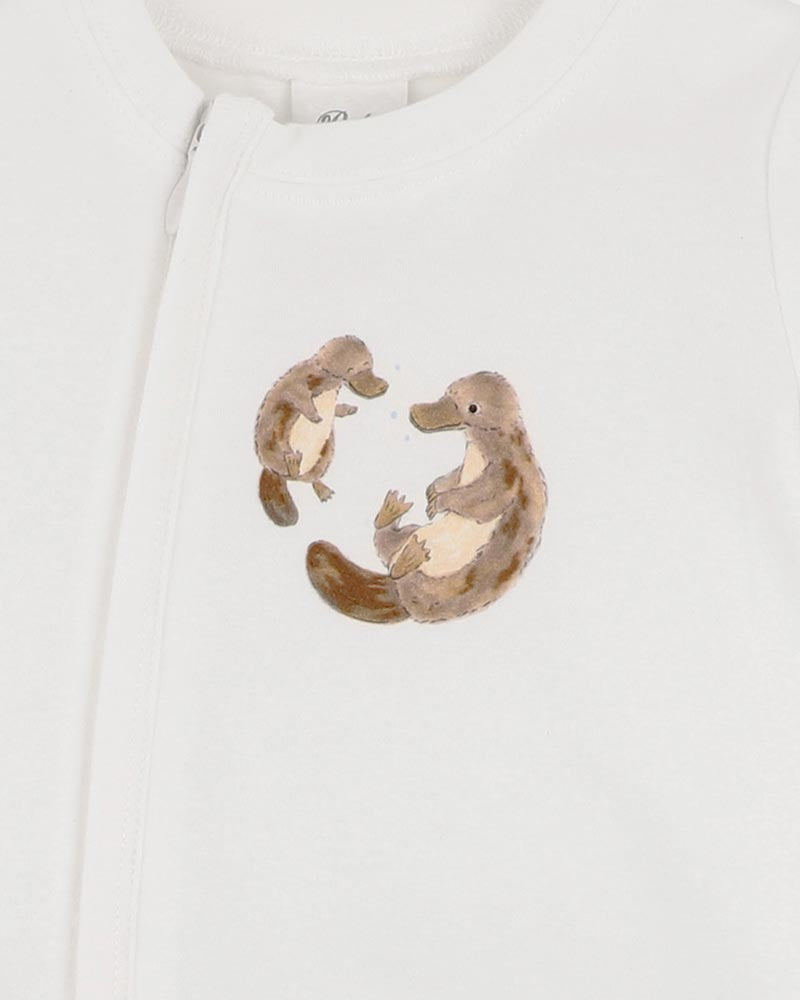 Bebe Australiana Organic Platypus Short Sleeve Zipsuit