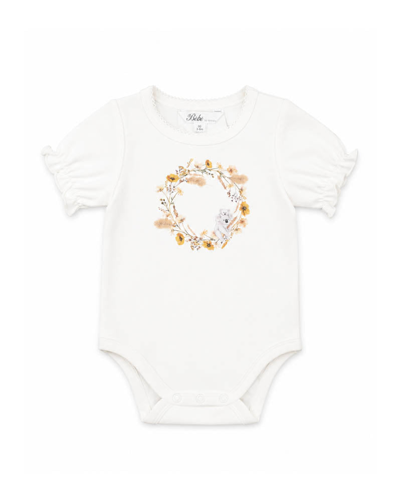 Taylor Organic Floral Koala Bodysuit