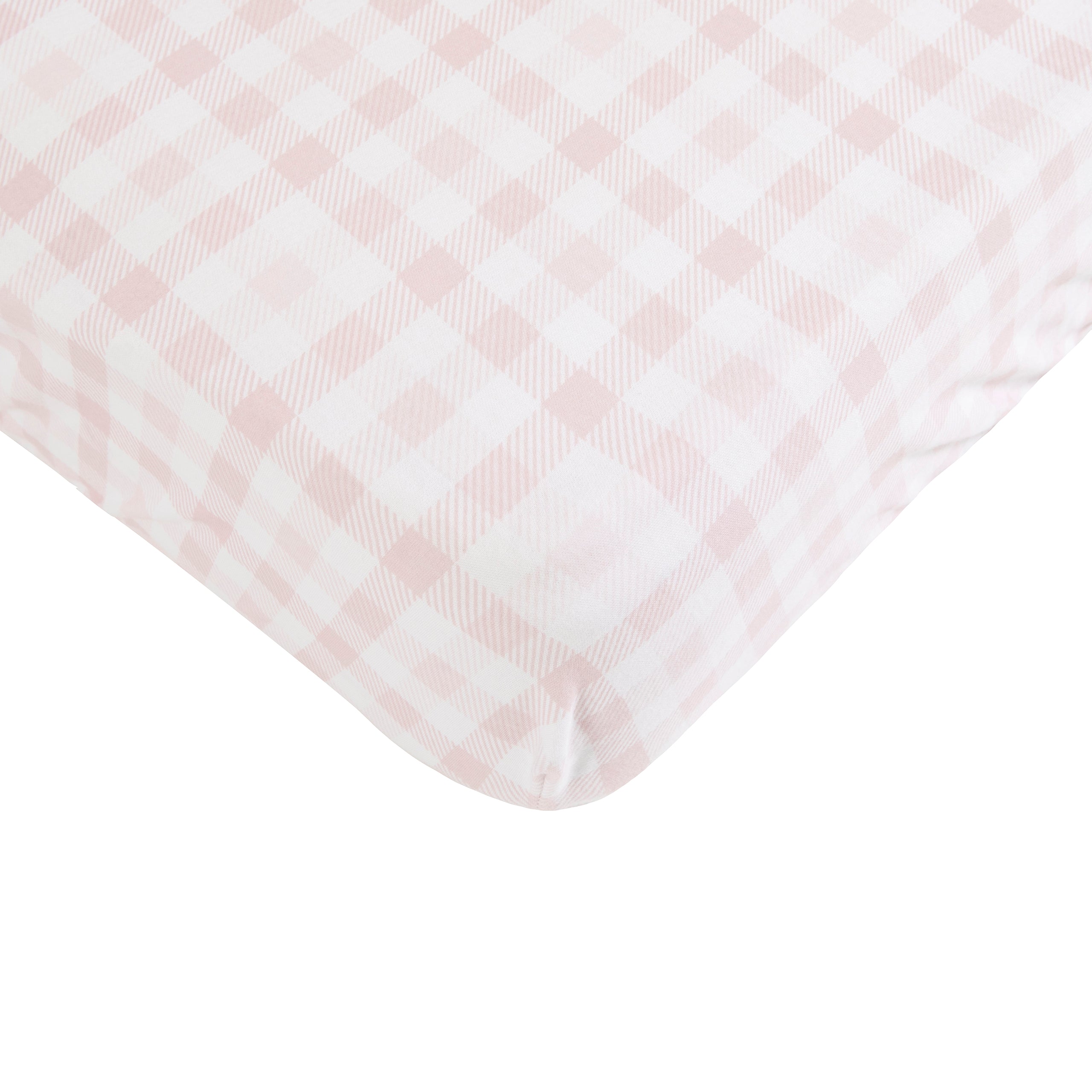 All4Ella Waterproof Fitted Cot Sheet - Gingham Pink