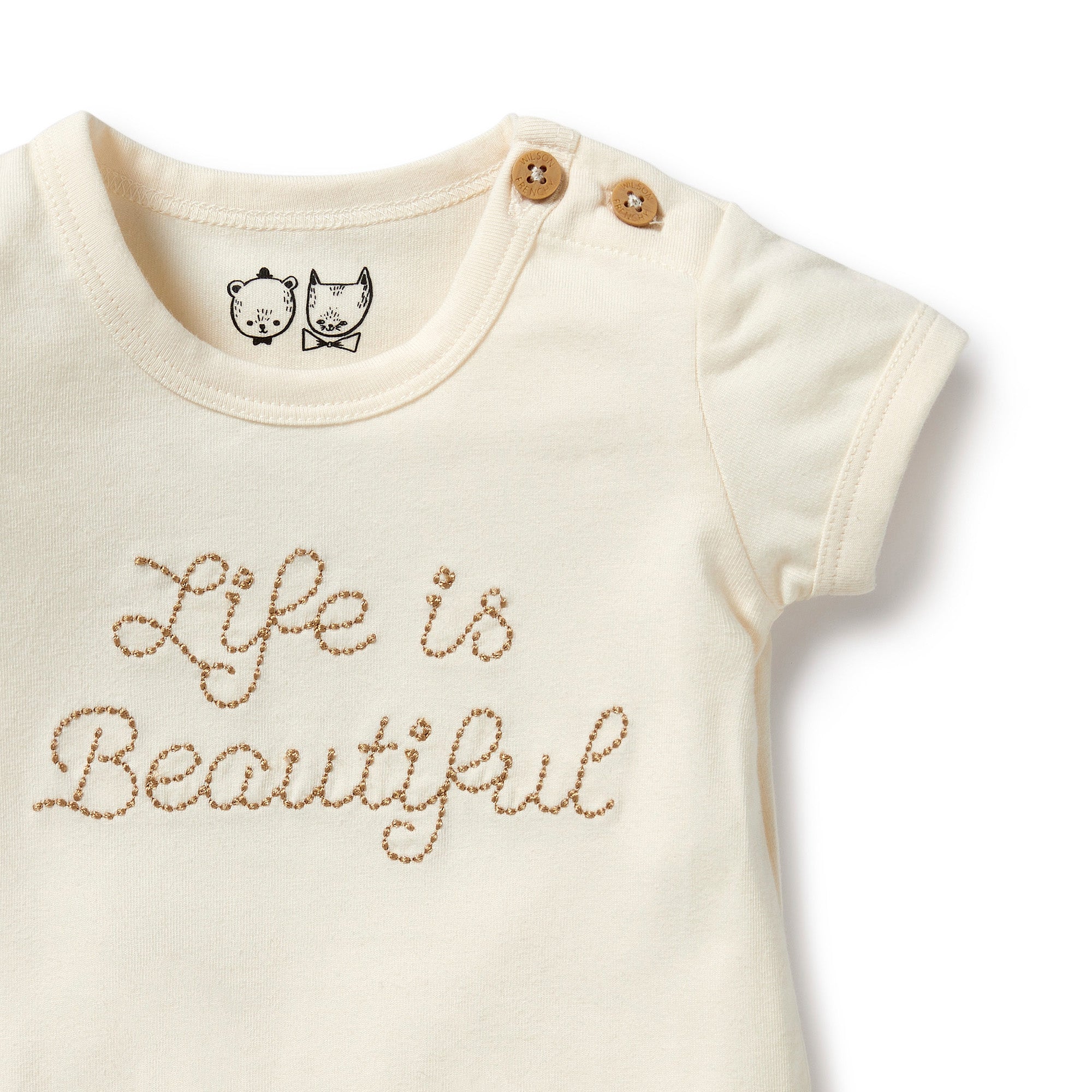 Wilson & Frenchy Life Is Beautiful Organic Cotton Bodysuit