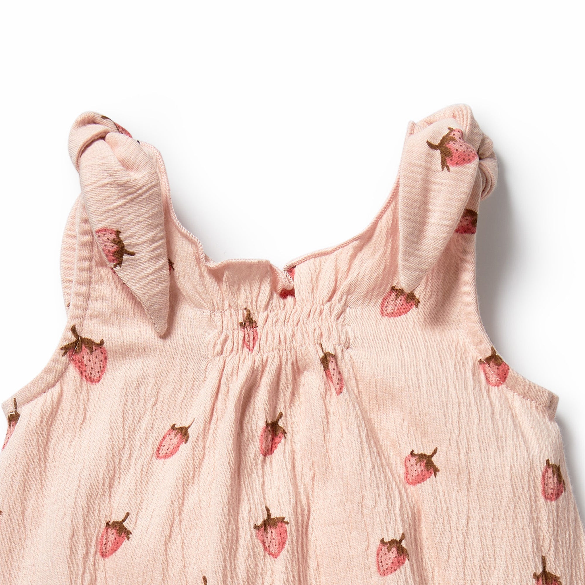 Wilson & Frenchy Strawberry Kisses Organic Tie Playsuit