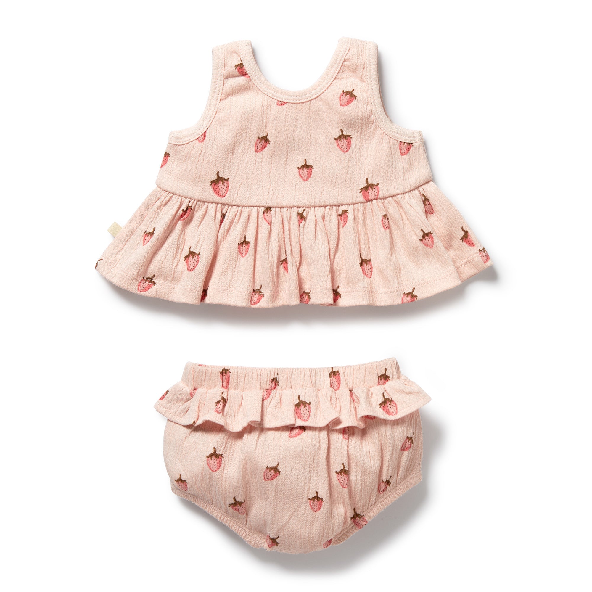 Wilson & Frenchy Strawberry Kisses Organic Ruffle Set