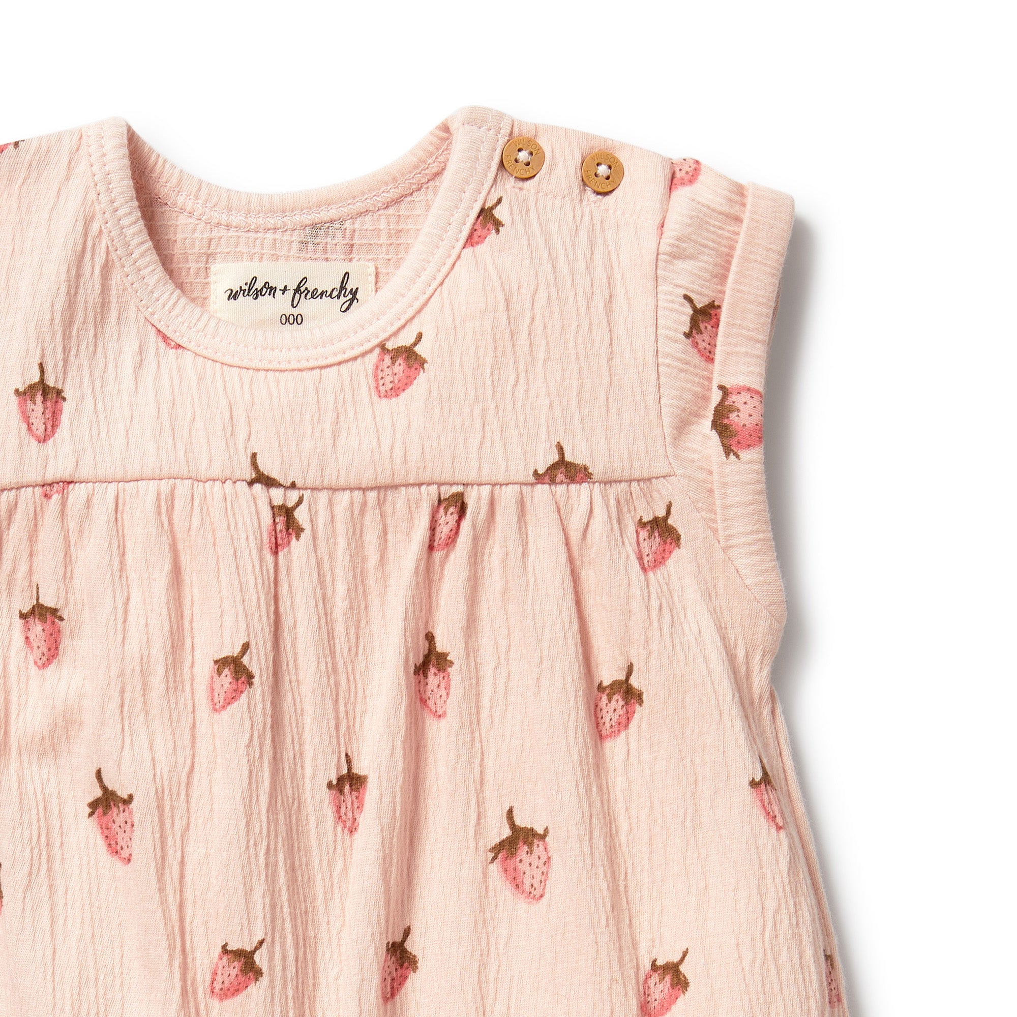 Wilson & Frenchy Strawberry Kisses Organic Growsuit