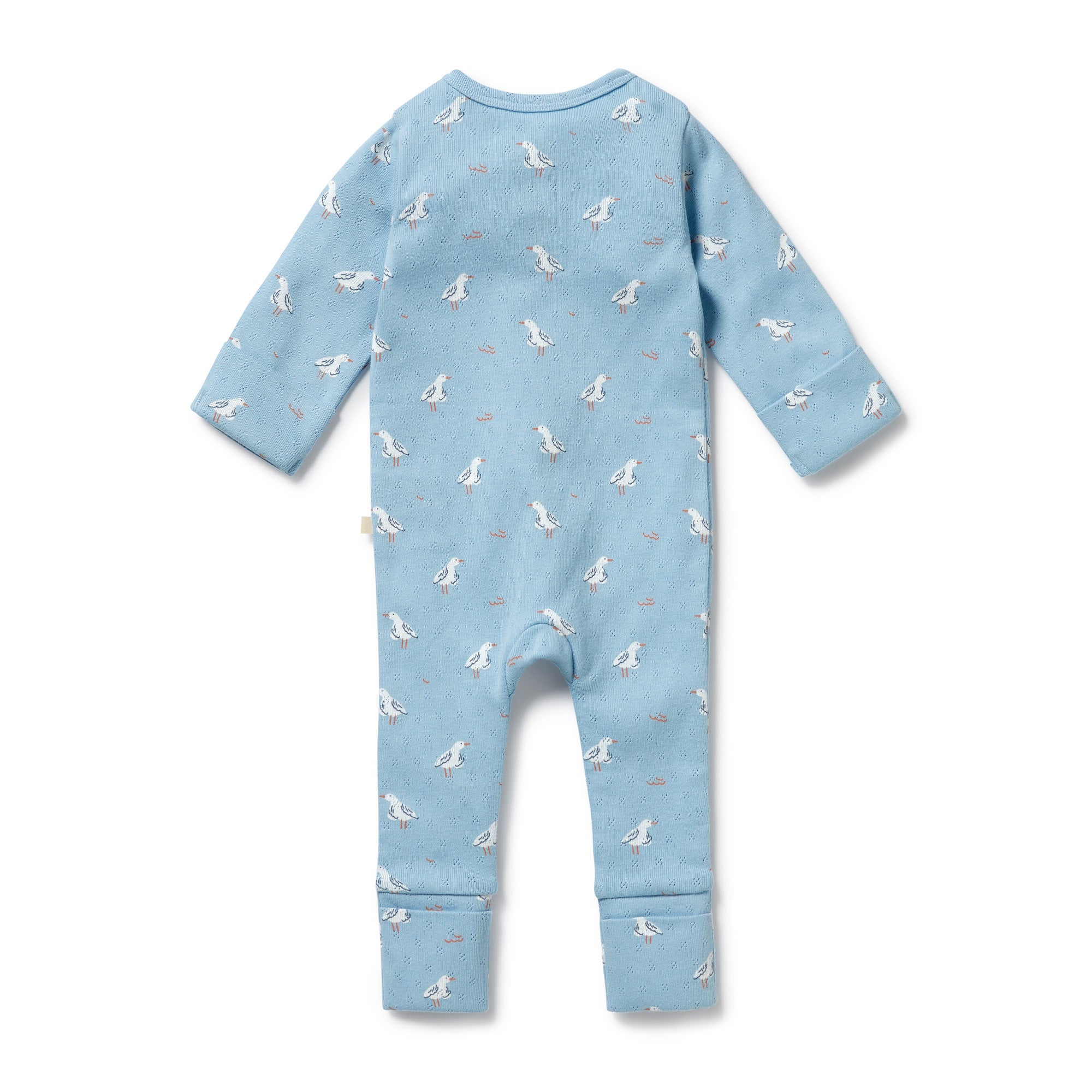 Wilson & Frenchy Sunny Seagulls Organic Pointelle Zipsuit