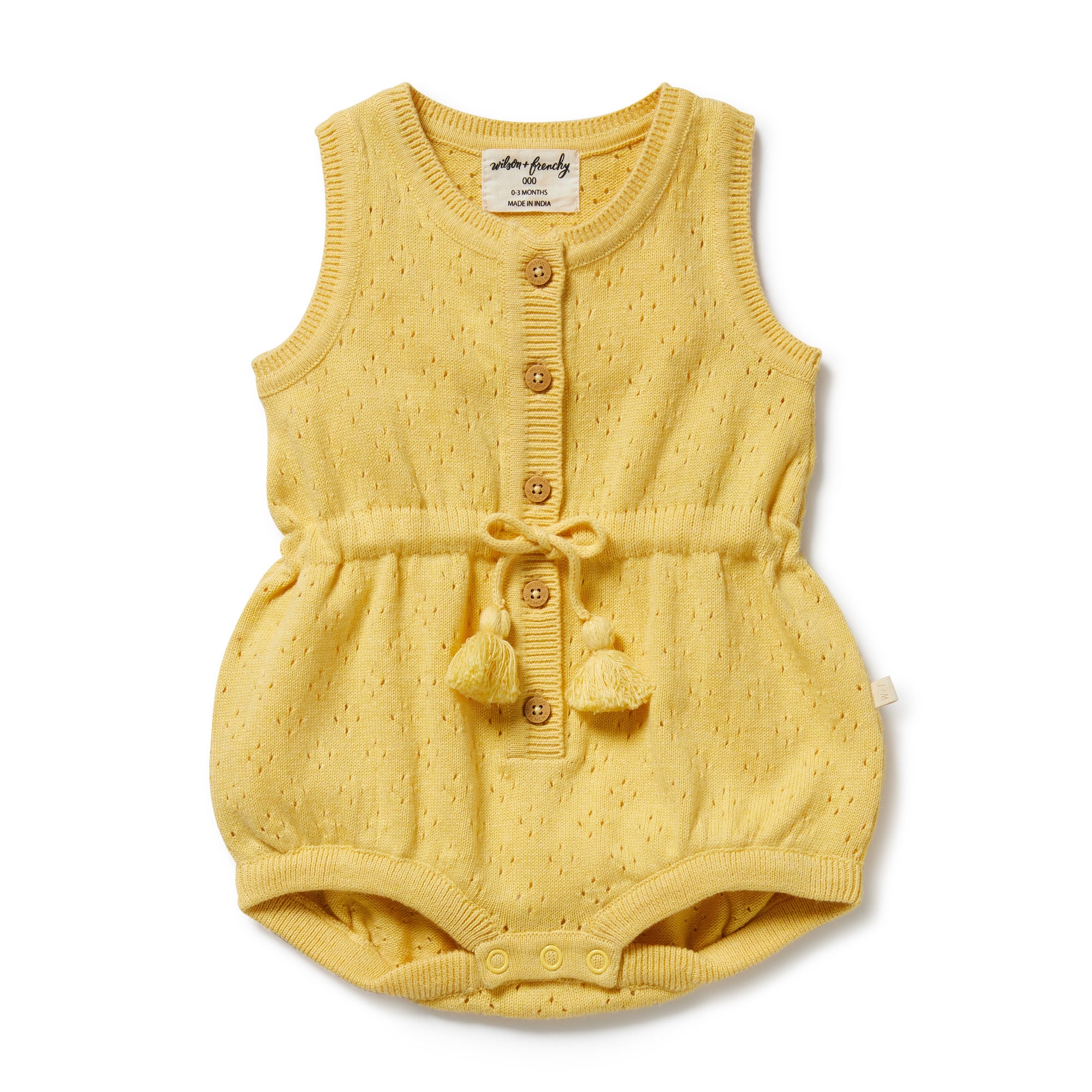 Wilson & Frenchy Sunny Sorbet Organic Knitted Tie Bodysuit