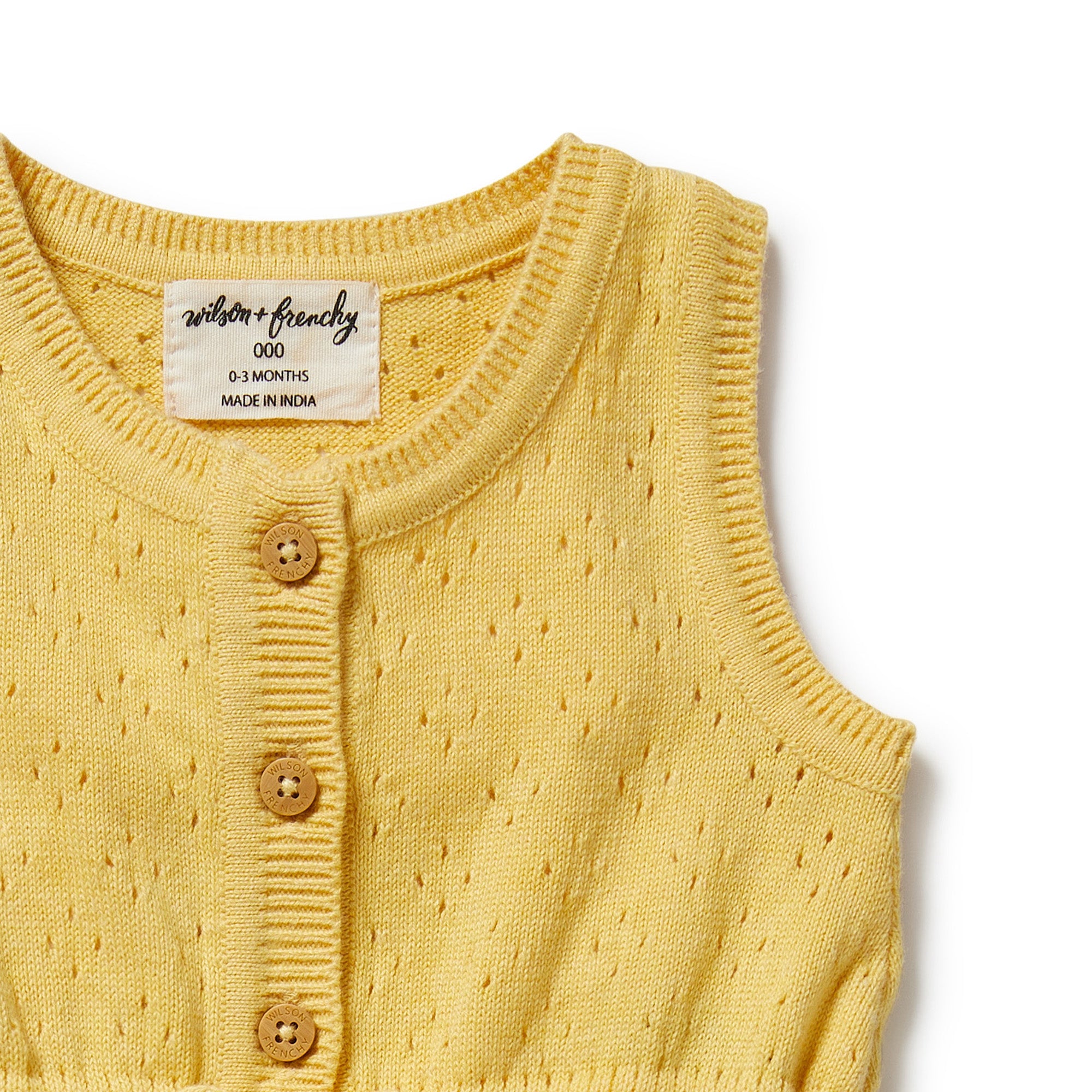 Wilson & Frenchy Sunny Sorbet Organic Knitted Tie Bodysuit