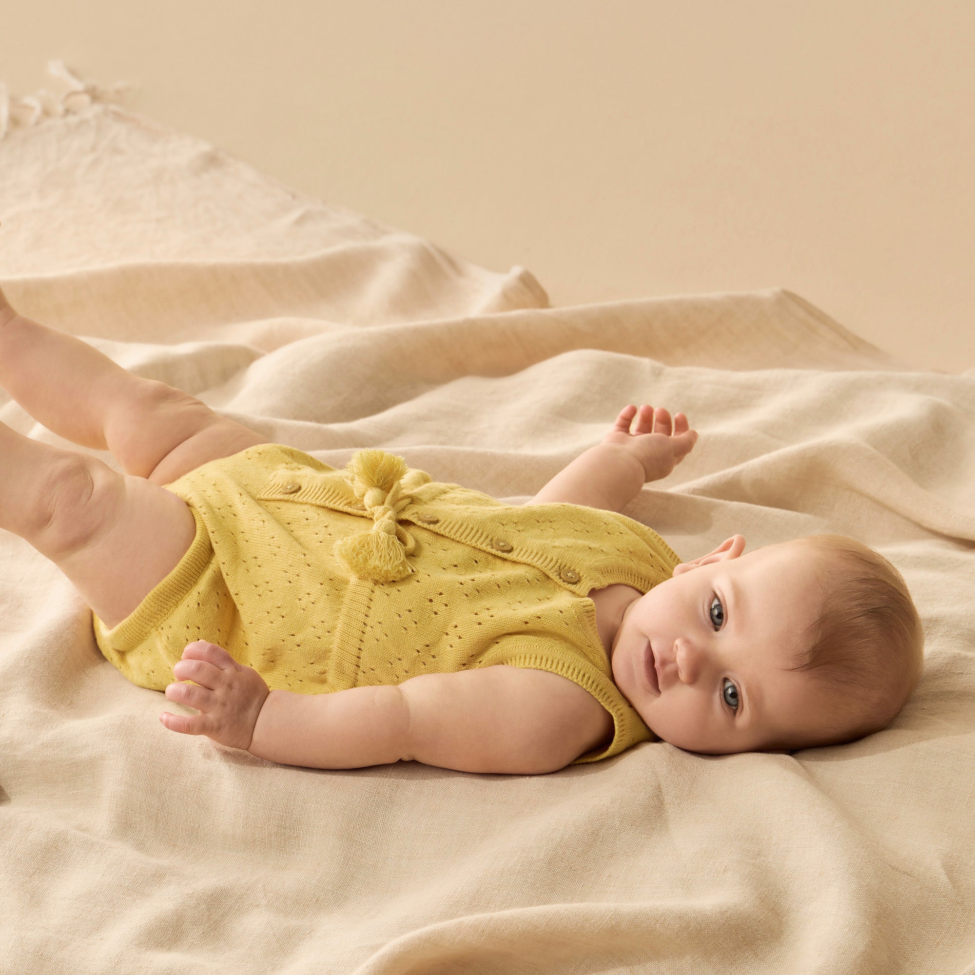 Wilson & Frenchy Sunny Sorbet Organic Knitted Tie Bodysuit