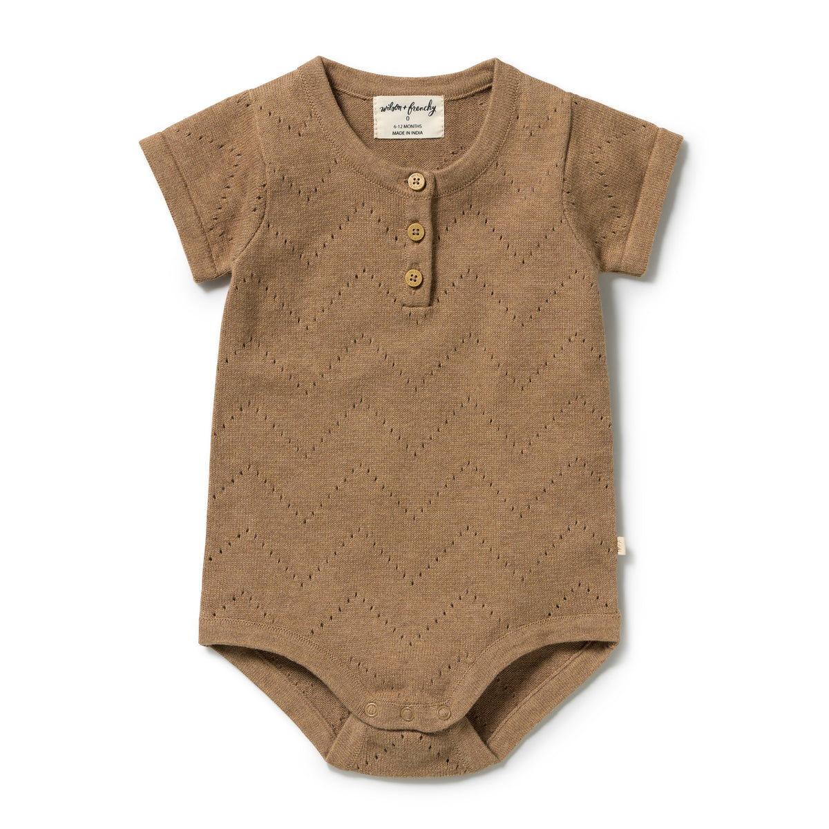 Wilson & Frenchy Ginger Snap Organic Knitted Pointelle Bodysuit