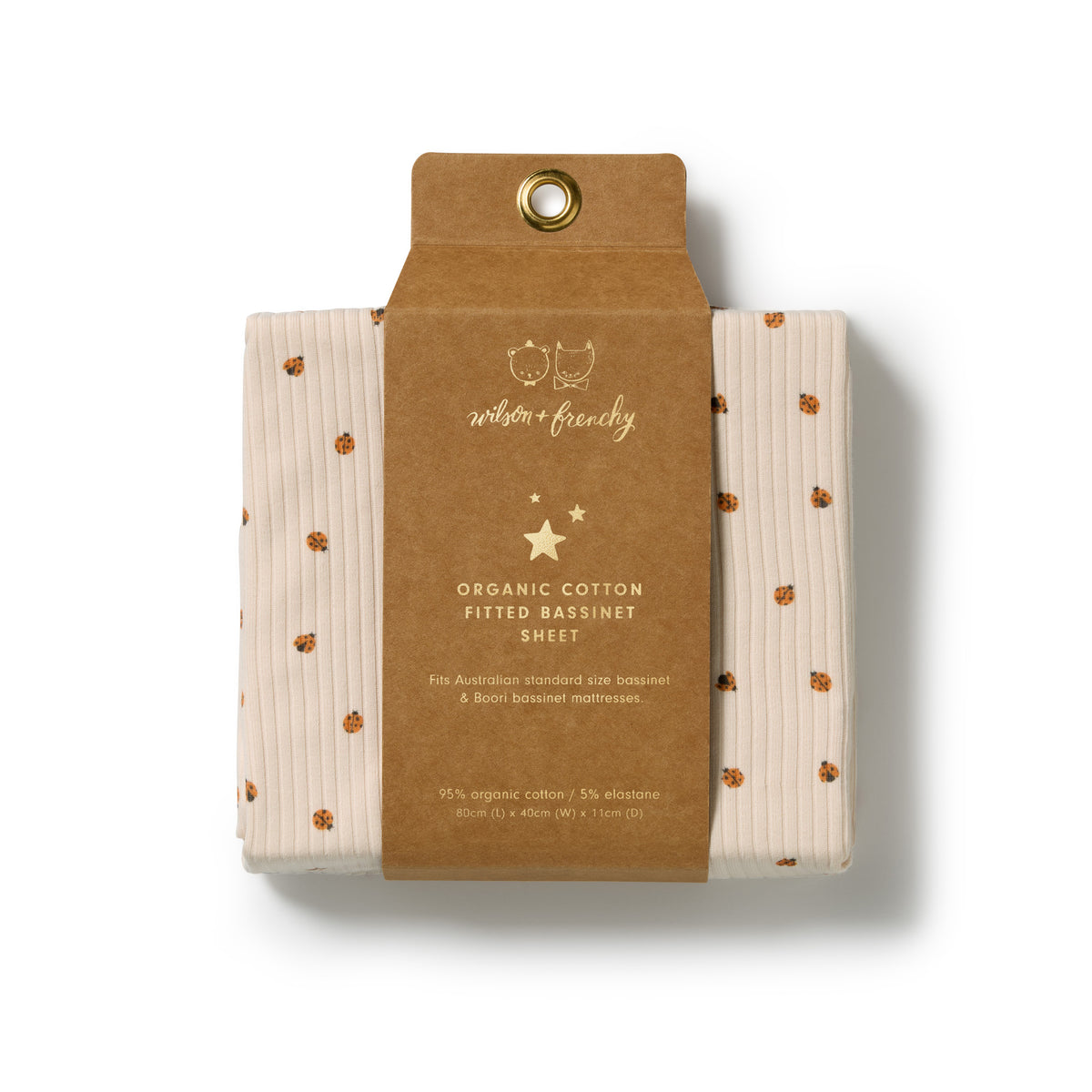 Wilson & Frenchy Little Lady Bugs Organic Bassinet Sheet