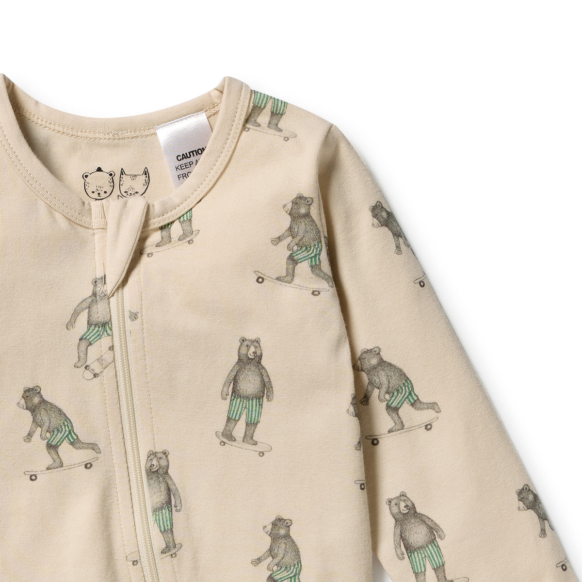 Wilson & Frenchy Skater Club Organic Zipsuit with Feet