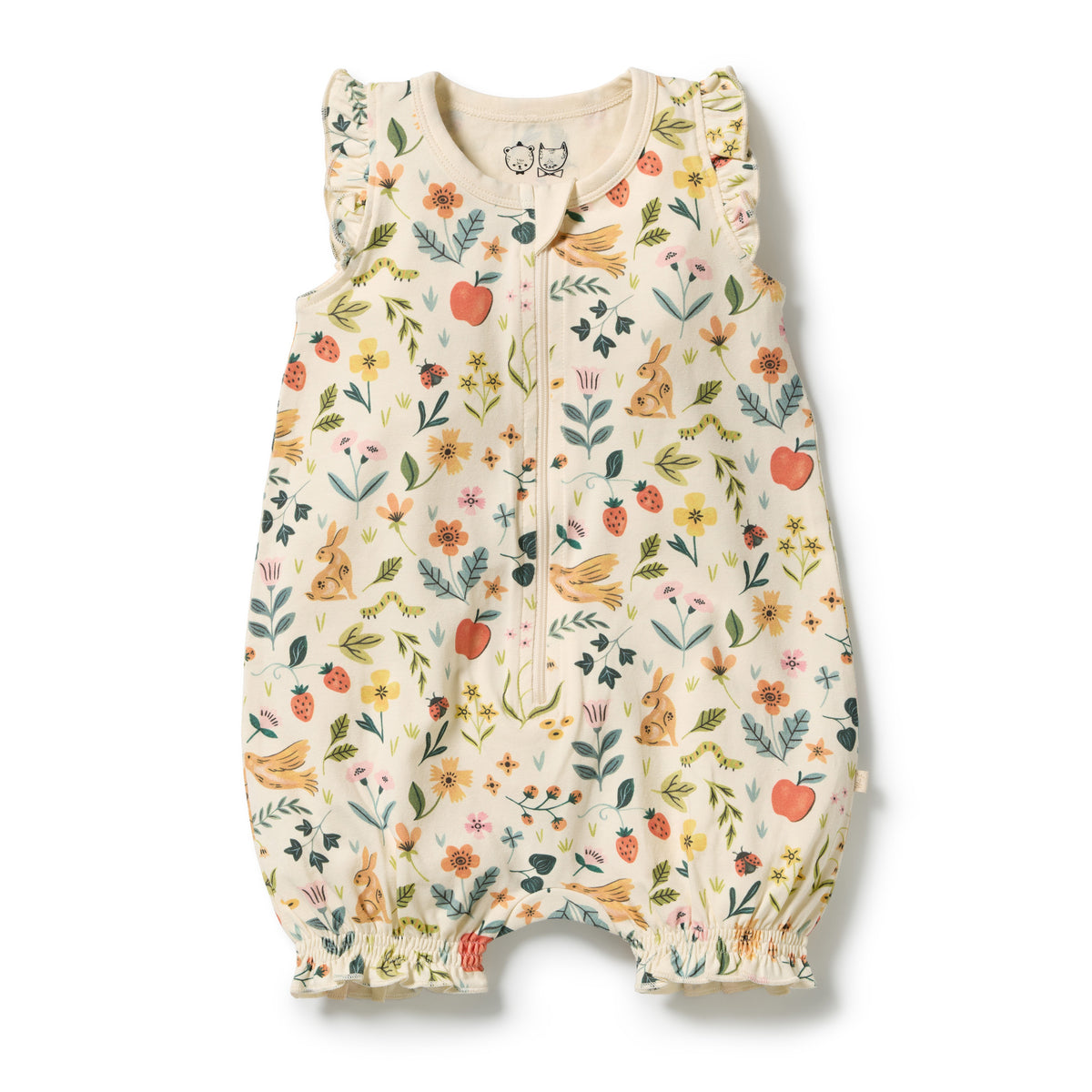 Wilson & Frenchy Summer Garden Organic Ruffle Zipsuit